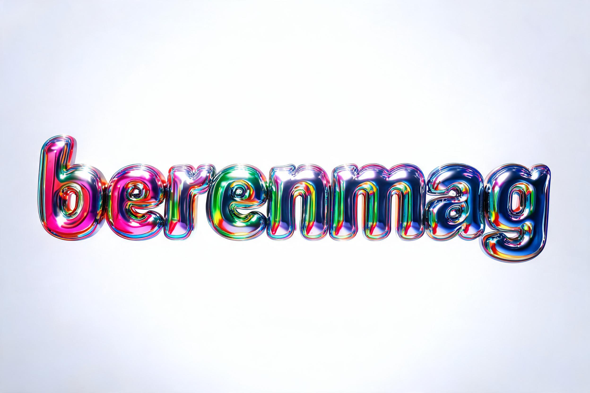 "berenmag" — Y2k Chrome | AI Text Effect Generator