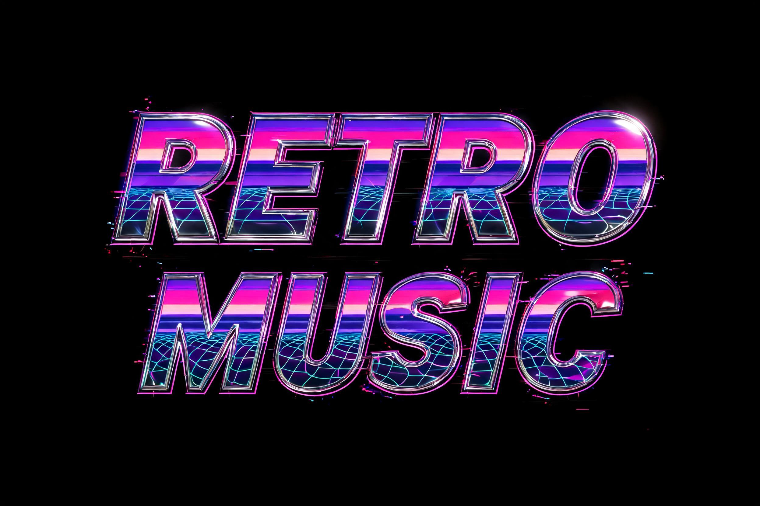 "Retro Music" — Neon 80s | AI Text Effect Generator