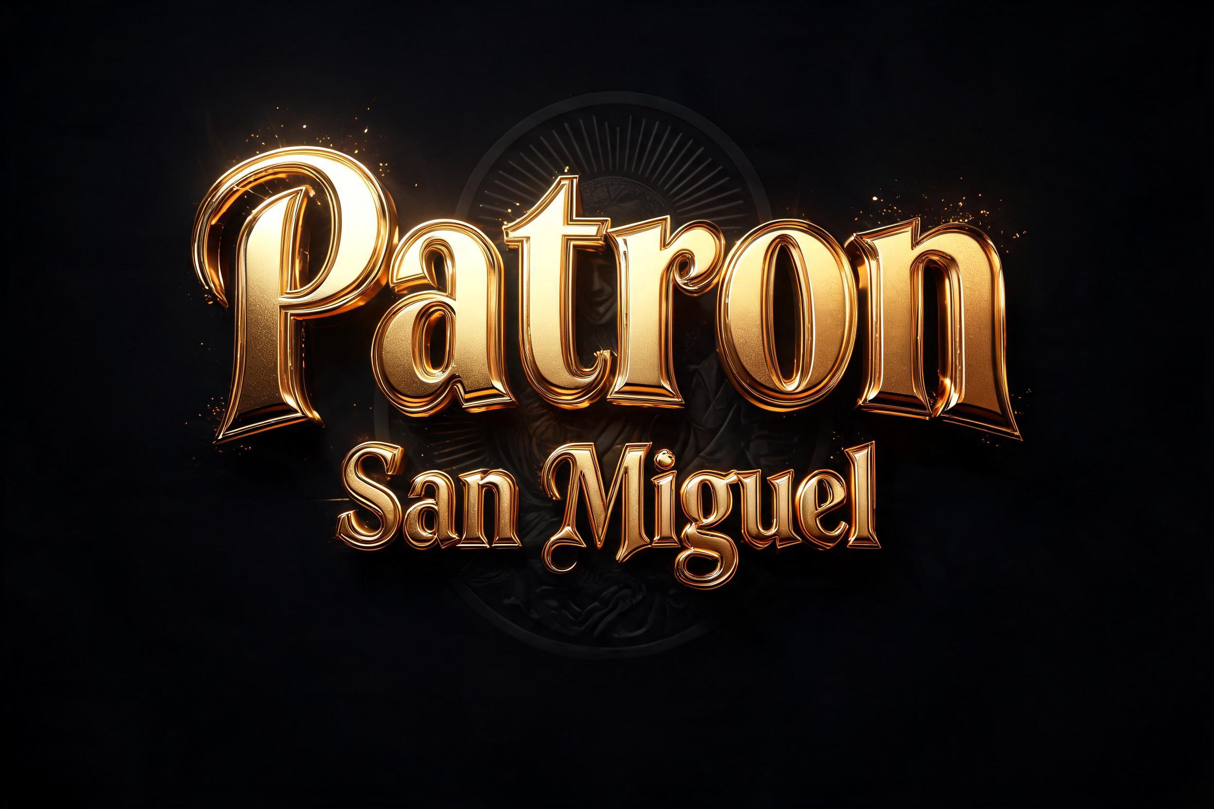 "Patron San Miguel" — 3d Bold Gold | AI Text Effect Generator