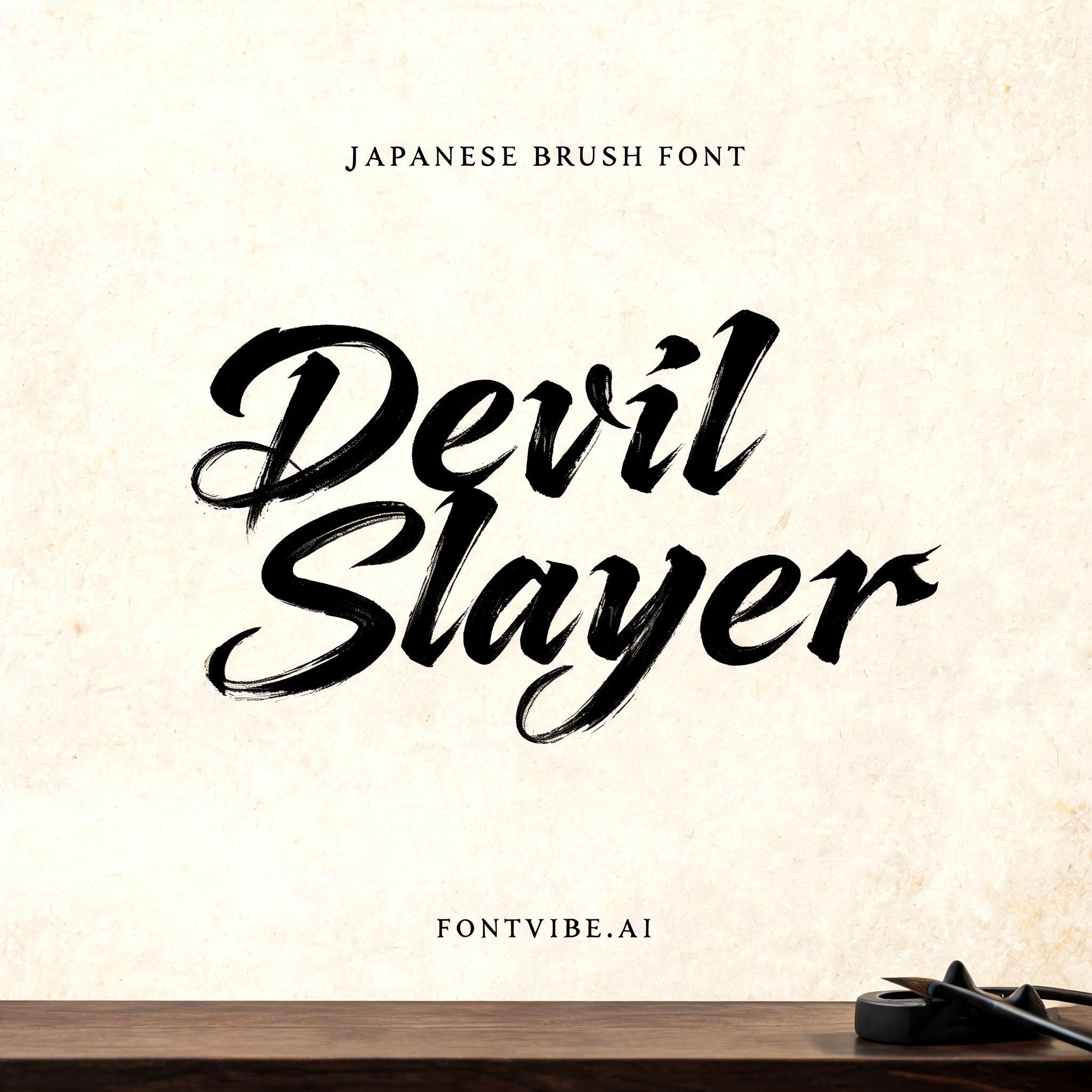 "Devil Slayer" — Brush Japanese Ink | AI Text Effect Generator
