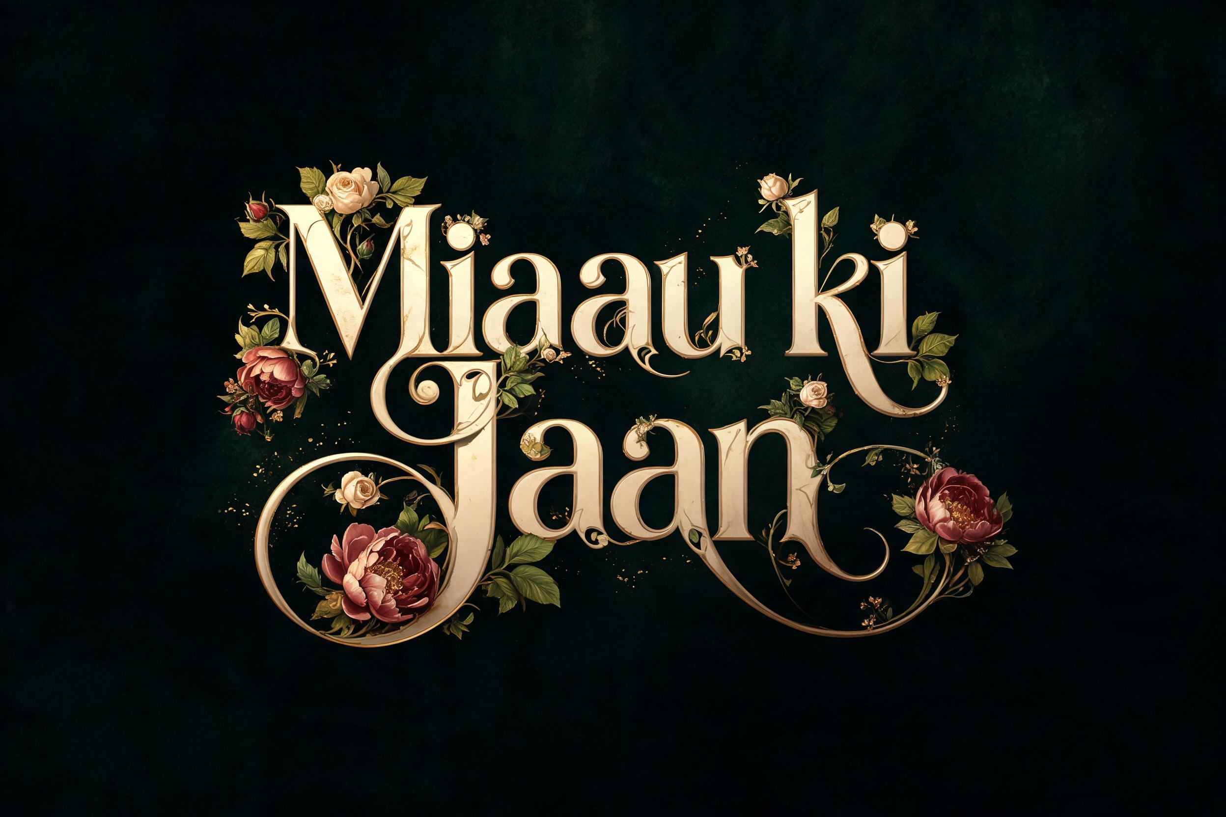 "Miaau ki Jaan" — Floral | AI Text Effect Generator