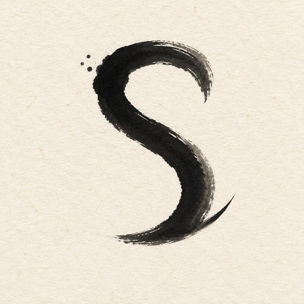 "S" — Brush Japanese Ink | AI Text Effect Generator