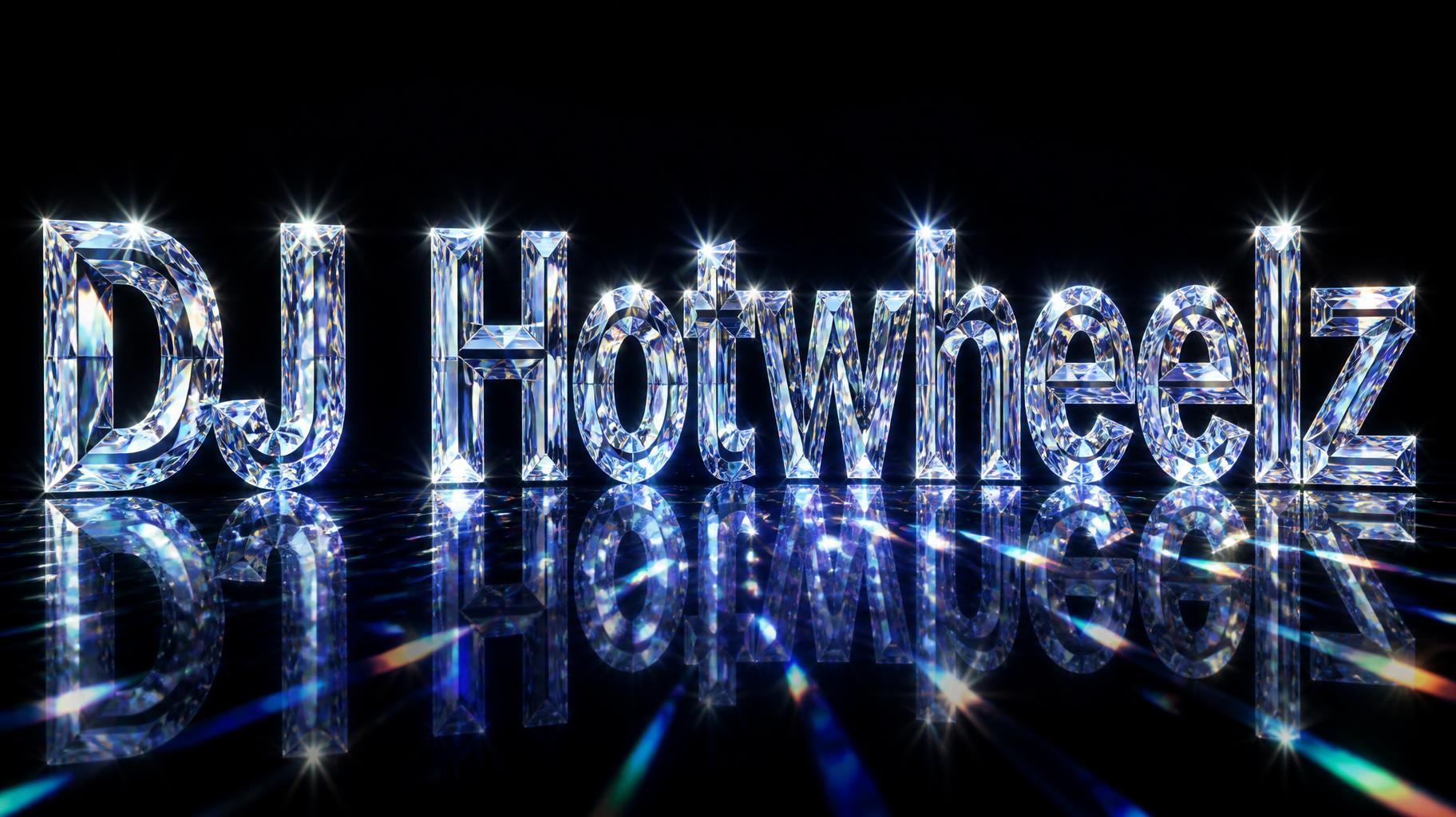 "DJ Hotwheelz" — Glass Crystal | AI Text Effect Generator