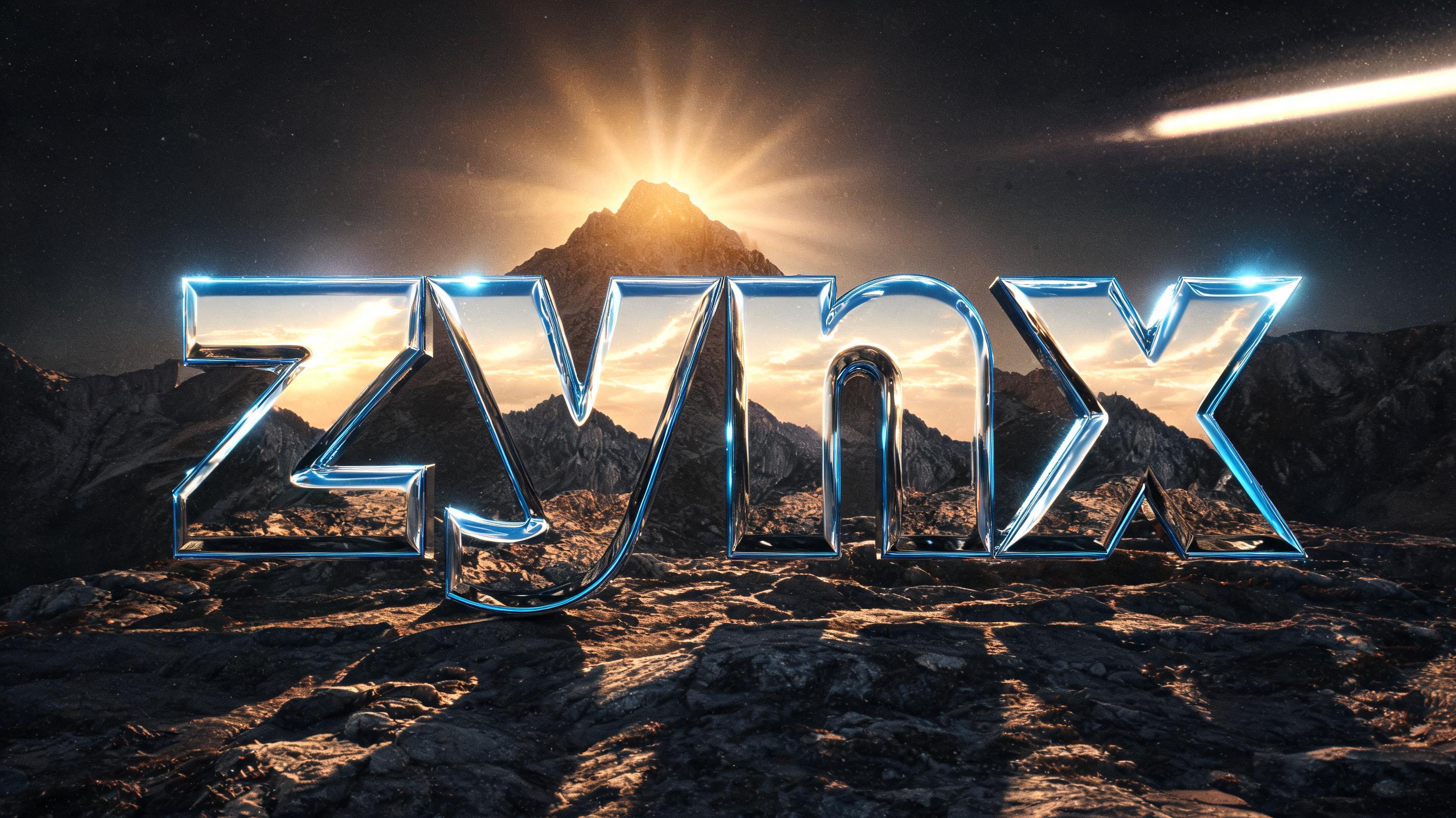 "zynx" — Chrome Metal 3d | AI Text Effect Generator