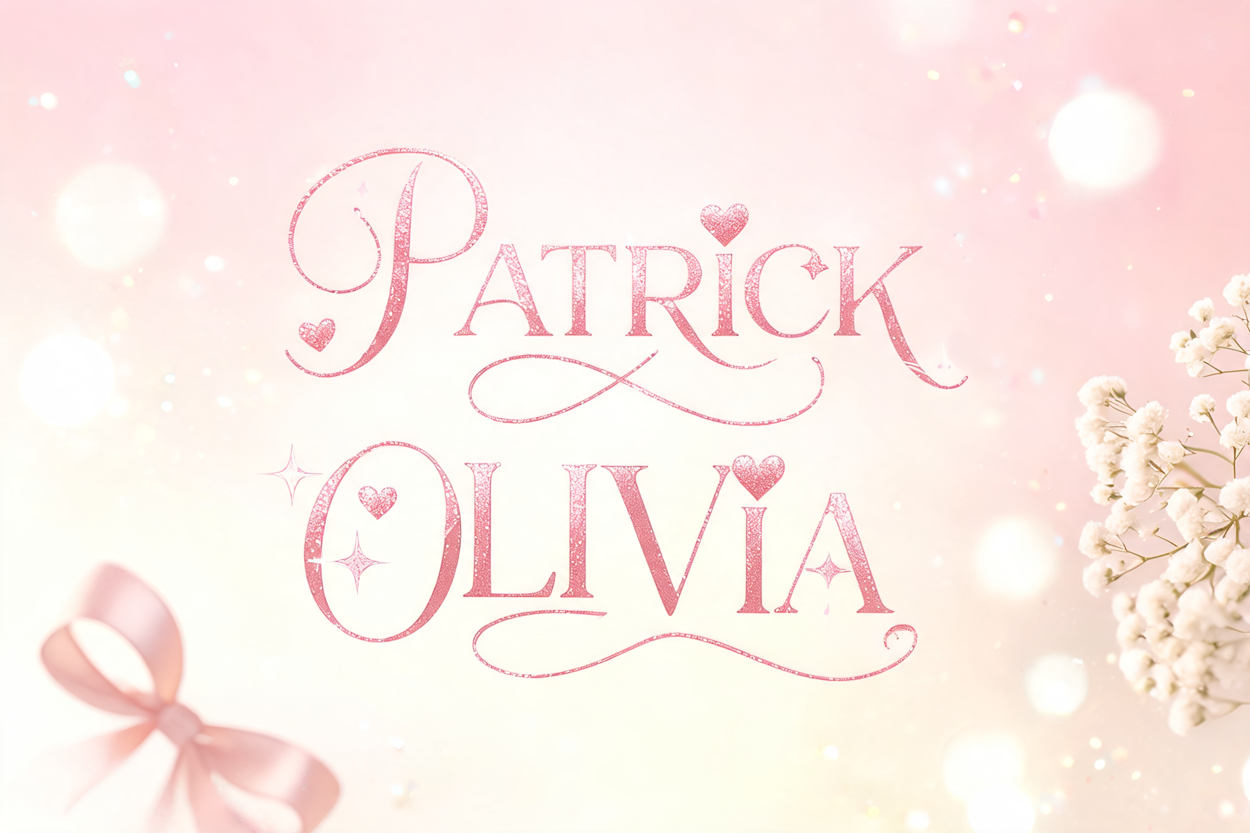 "PATRICK OLIVIA" — Cursive Aesthetic text effect