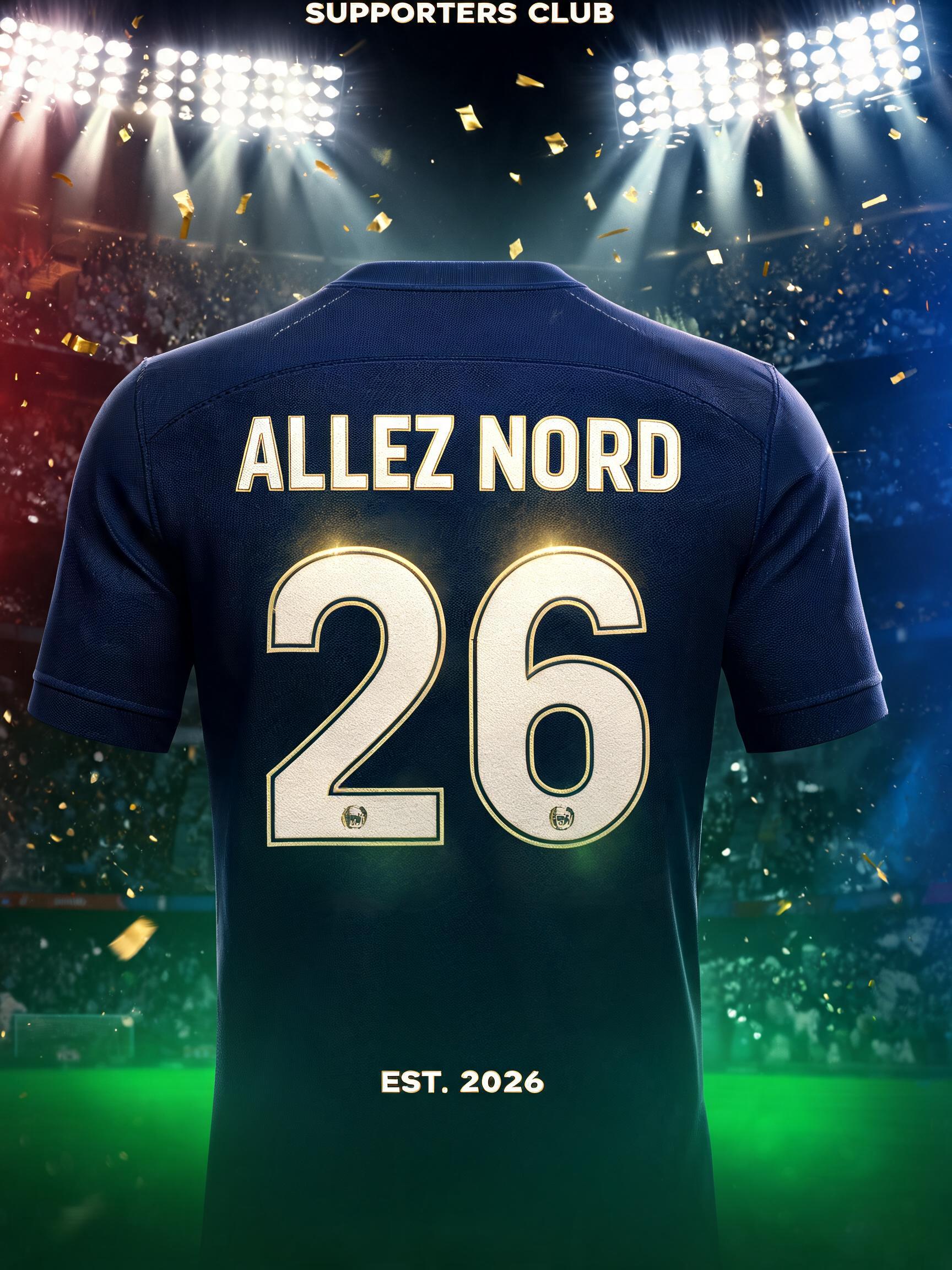 "ALLEZ NORD
26
SUPPORTERS CLUB
EST. 2026" — Sports Football | AI Text Effect Generator