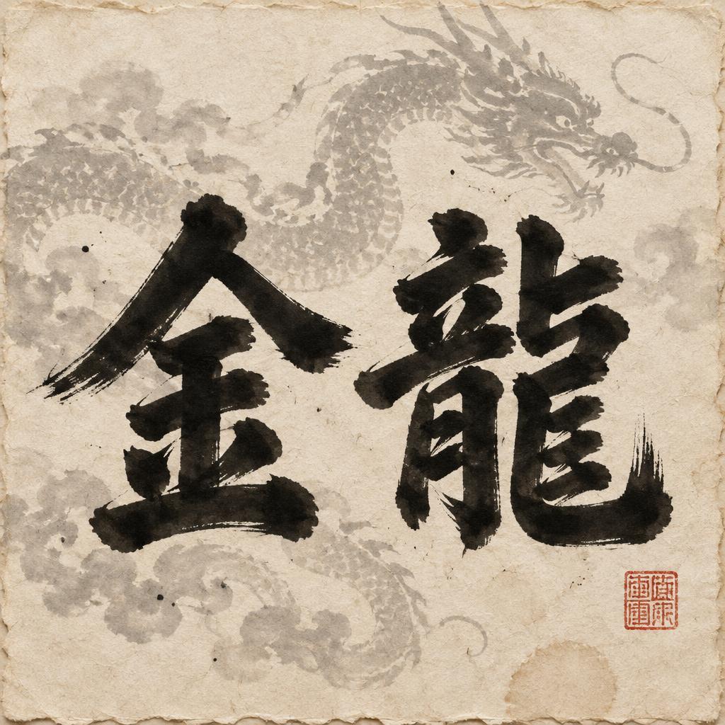 "金龍" — Brush Chinese Ink | AI Text Effect Generator