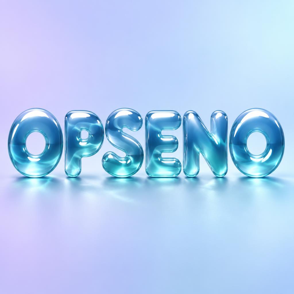 "OPSENO" — Glass Liquid | AI Text Effect Generator