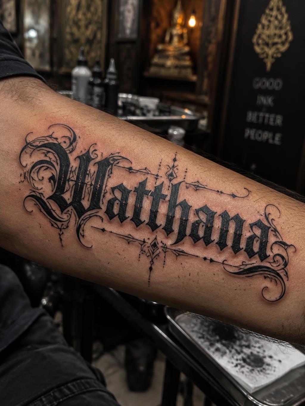 "Watthana" — Tattoo | AI Text Effect Generator