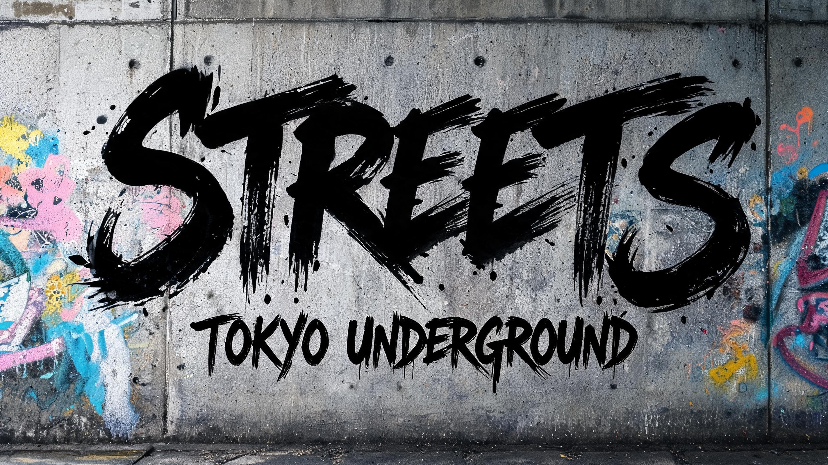 "STREETS
TOKYO UNDERGROUND" — Brush Japanese Ink | AI Text Effect Generator