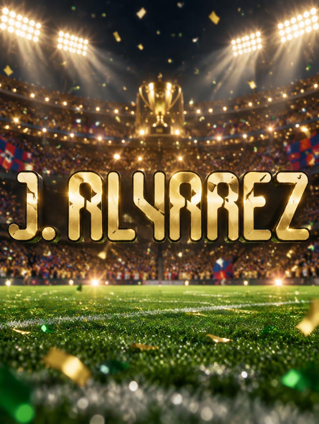 "J. ALVAREZ" — Sports Football | AI Text Effect Generator