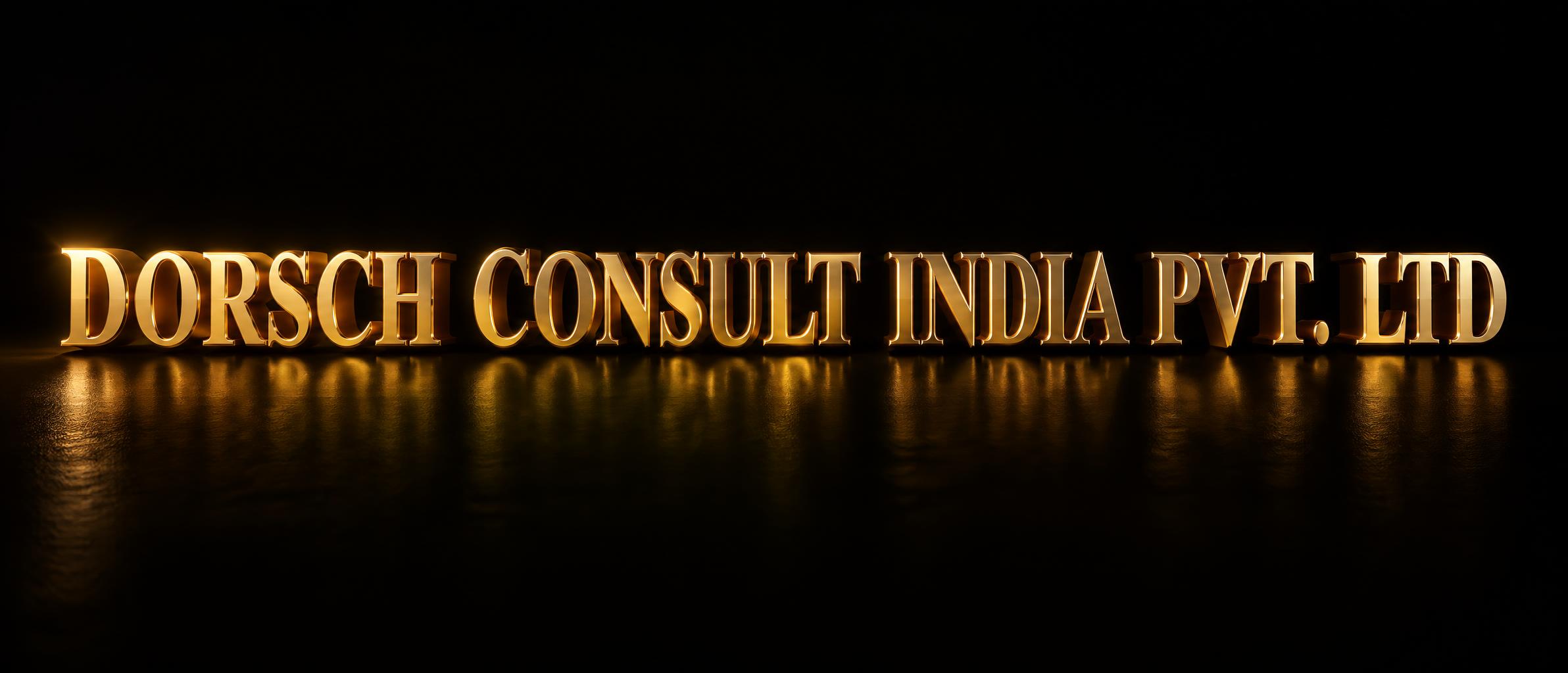 "DORSCH CONSULT INDIA PVT. LTD" — 3d Bold Gold | AI Text Effect Generator