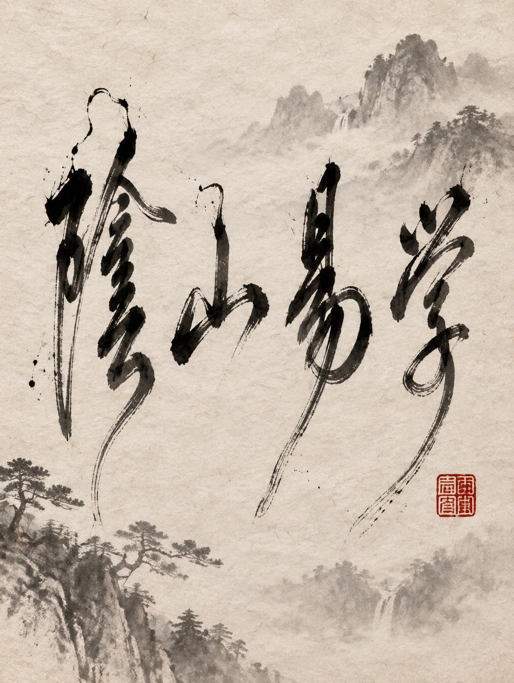 "陰山易学" — Brush Chinese Ink | AI Text Effect Generator