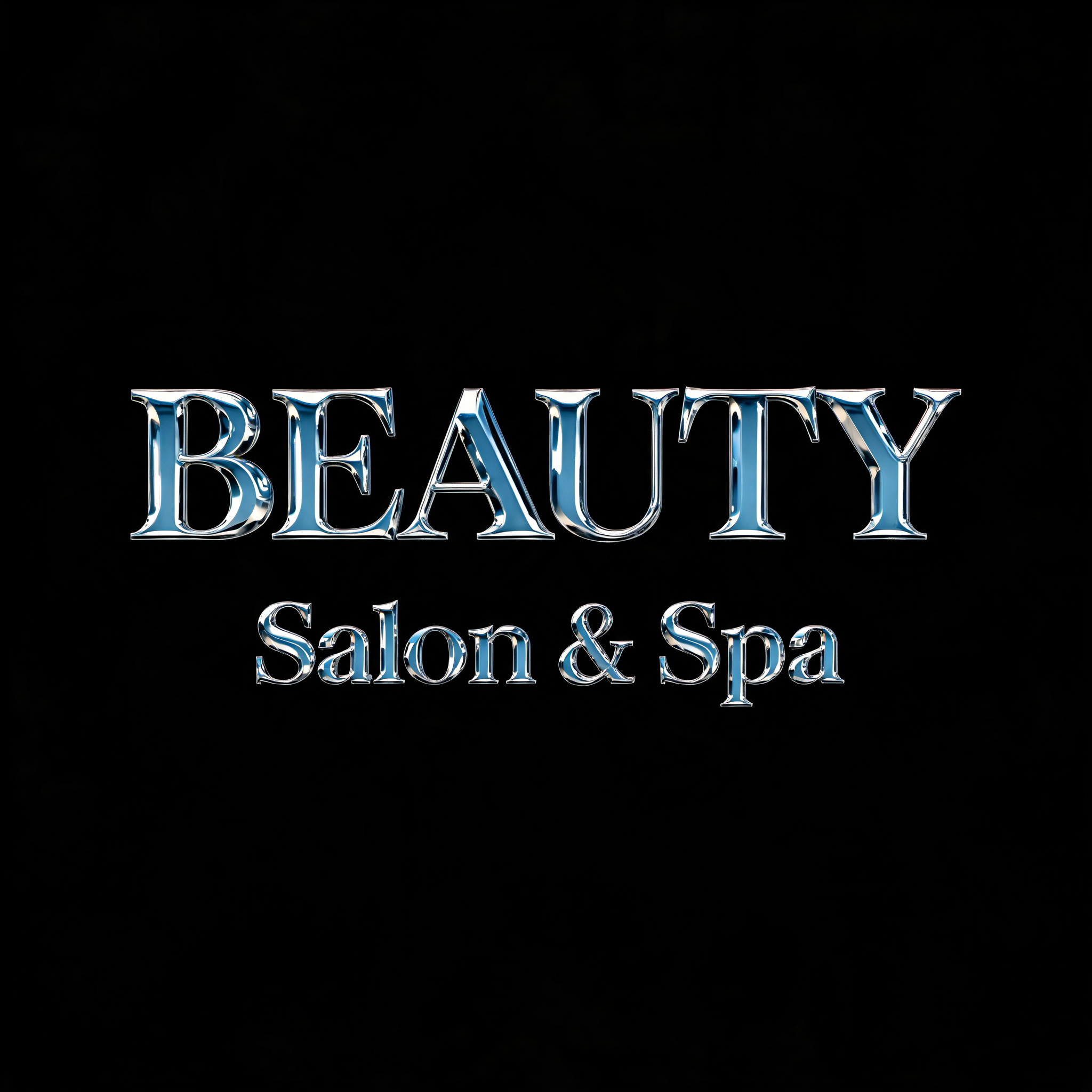 "BEAUTY Salon & Spa" — Cyberpunk Chrome | AI Text Effect Generator