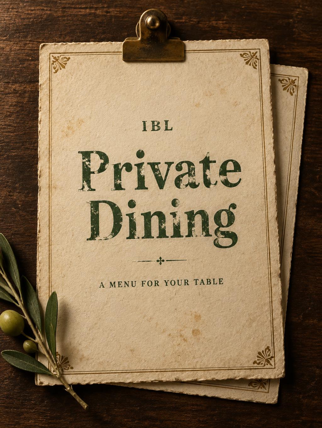"Private Dining
IBL
A MENU FOR YOUR TABLE" — Vintage | AI Text Effect Generator