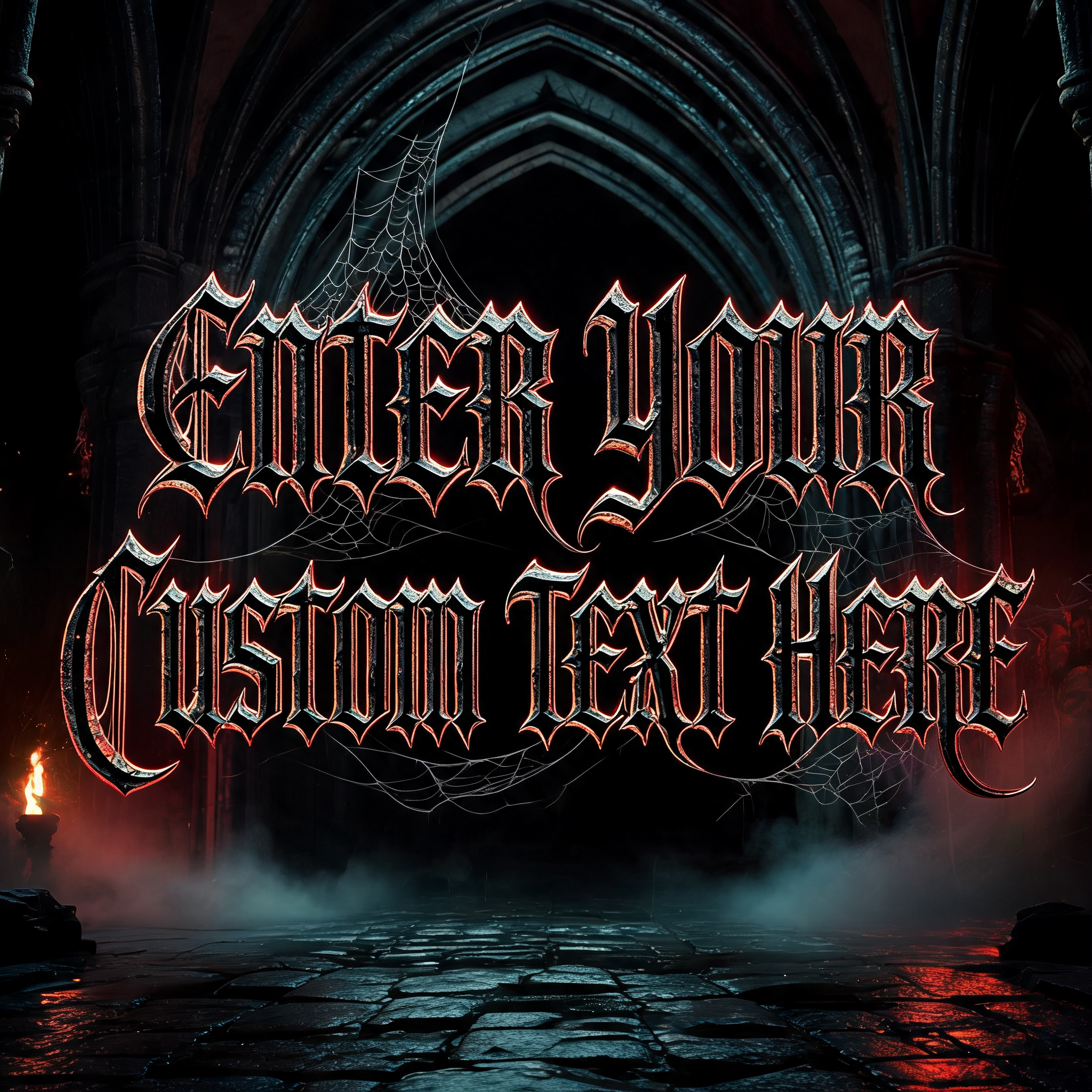 "ENTER YOUR CUSTOM TEXT HERE" — Gothic Font | AI Text Effect Generator