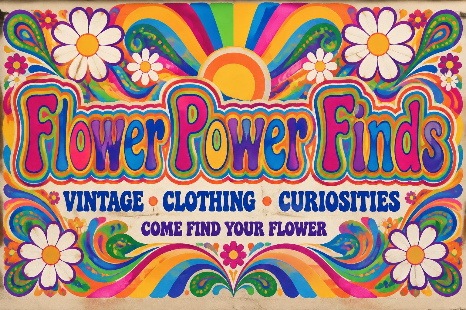 Flower Power Finds
VINTAGE • CLOTHING • CURIOSITIES
COME FIND YOUR FLOWER