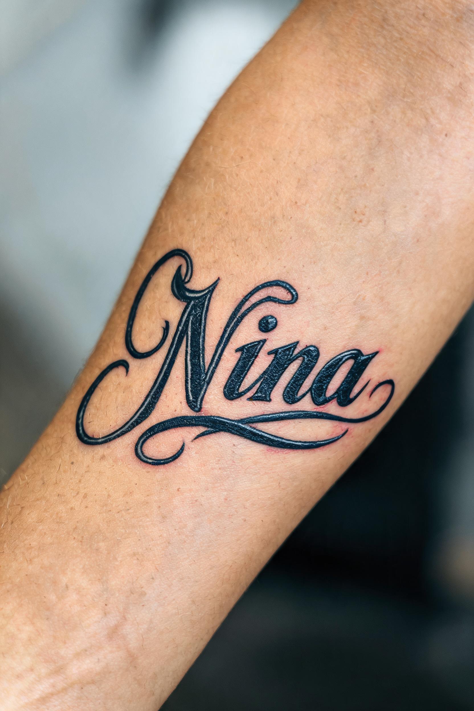 "Nina" — Tattoo | AI Text Effect Generator