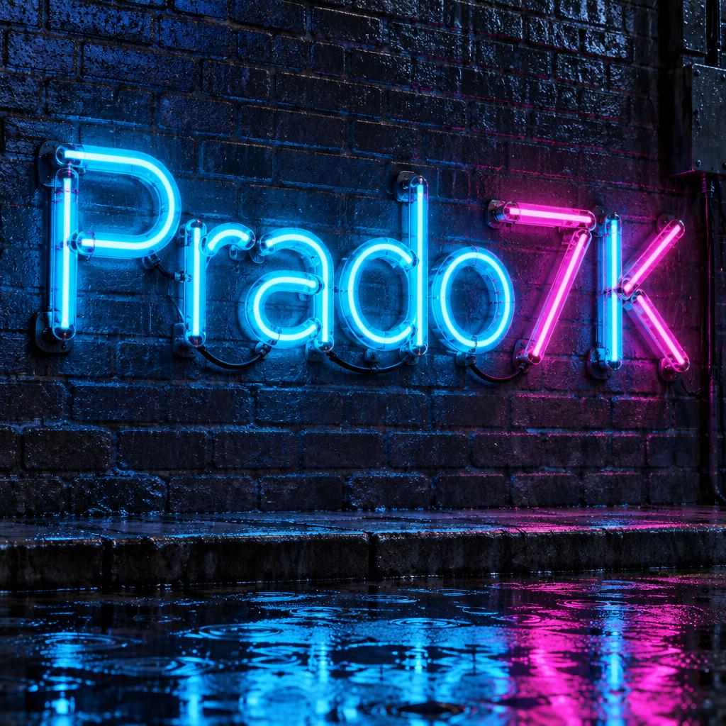 "Prado7K" — Neon Glow | AI Text Effect Generator