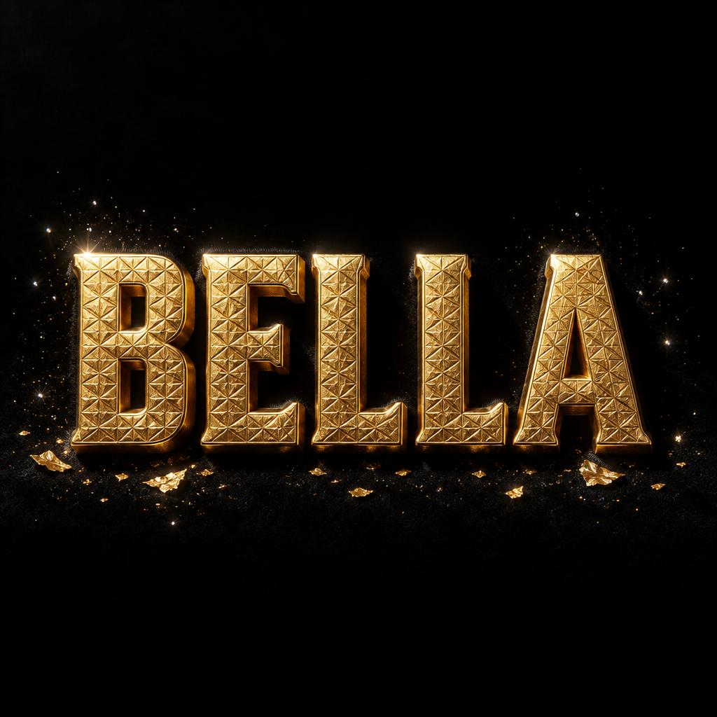"BELLA" — Luxury Gold | AI Text Effect Generator