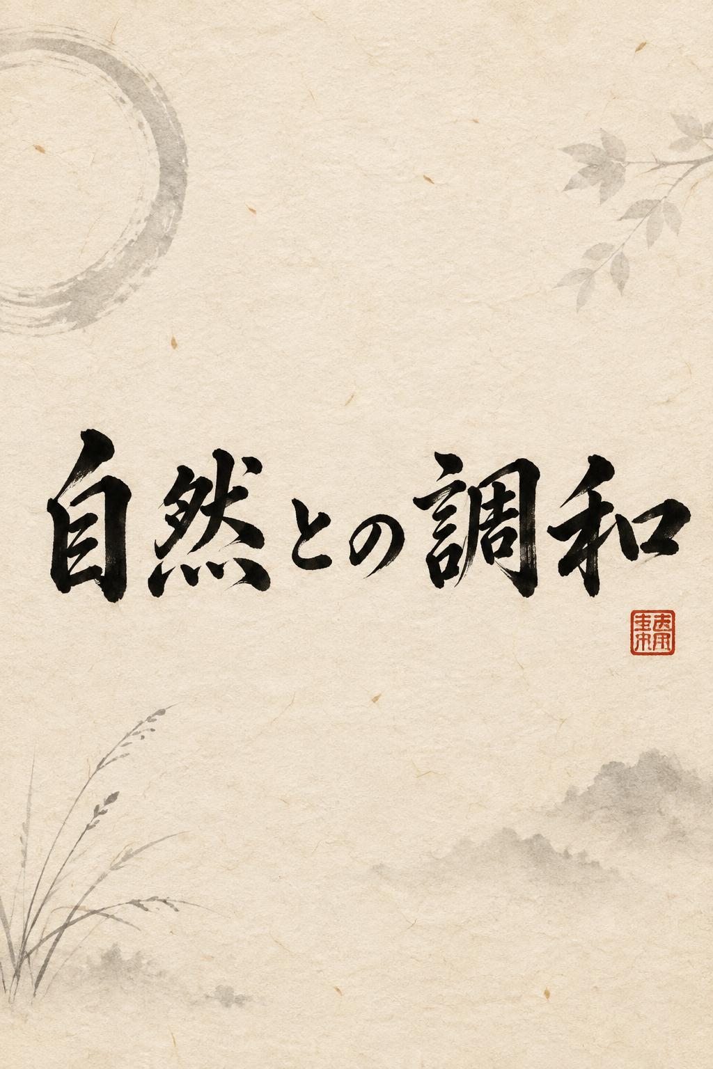 "自然との調和" — Brush Japanese Ink | AI Text Effect Generator