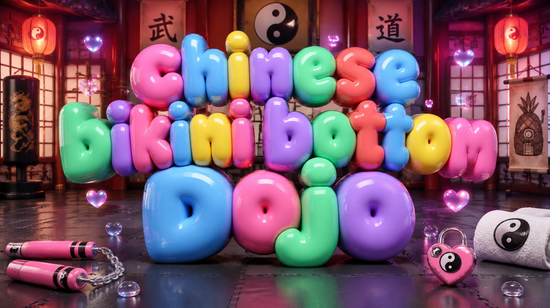"chinese bikini bottom Dojo" — 3d Bold Inflated | AI Text Effect Generator