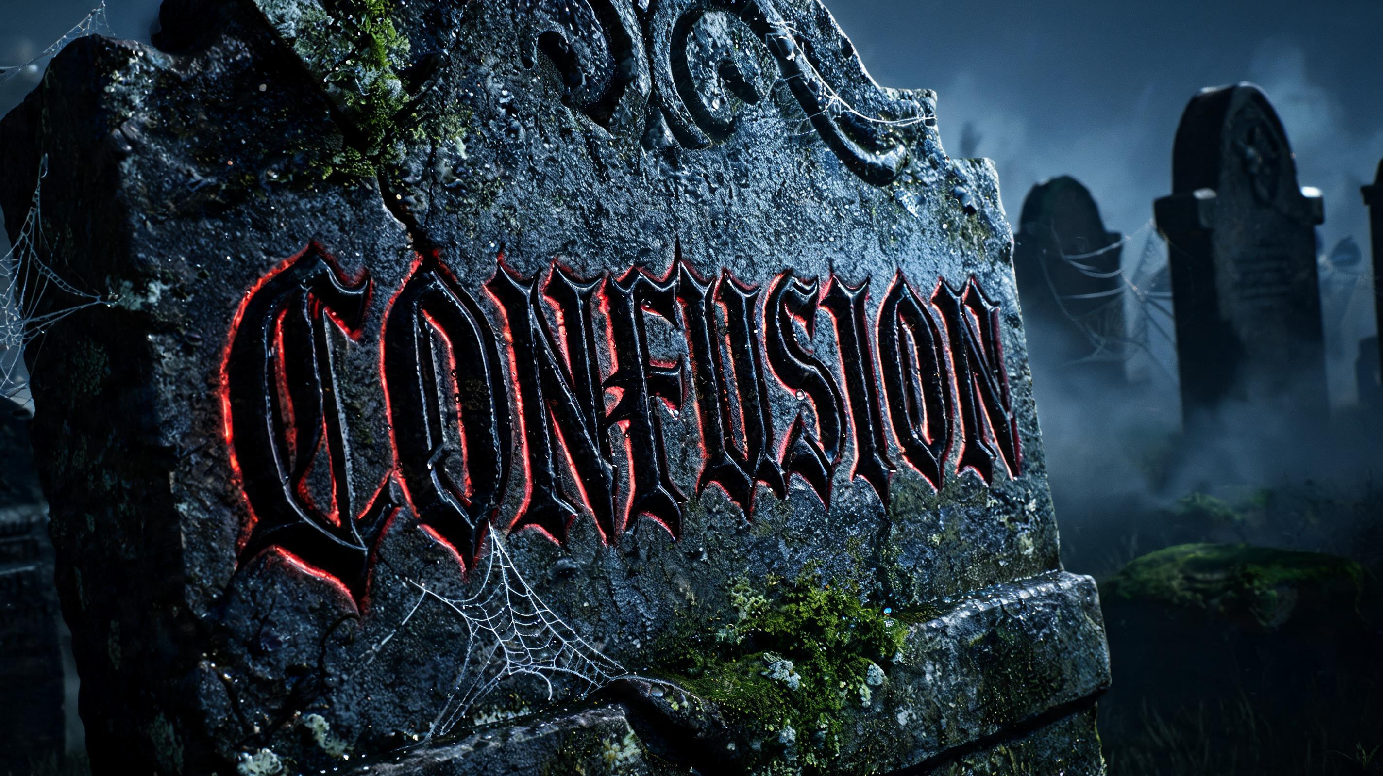 "Confusion" — Gothic Dark text effect
