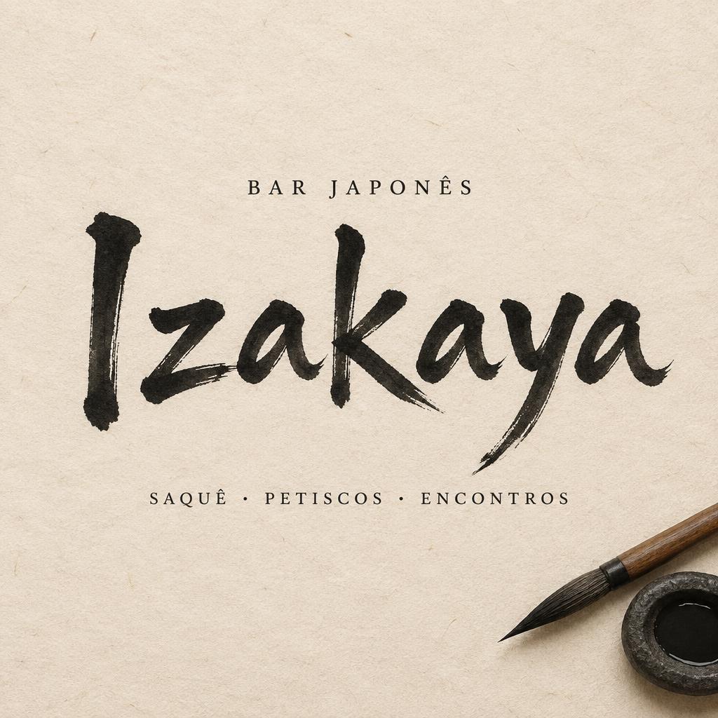 "Izakaya
BAR JAPONÊS
SAQUÊ · PETISCOS · ENCONTROS" — Brush Japanese Ink | AI Text Effect Generator