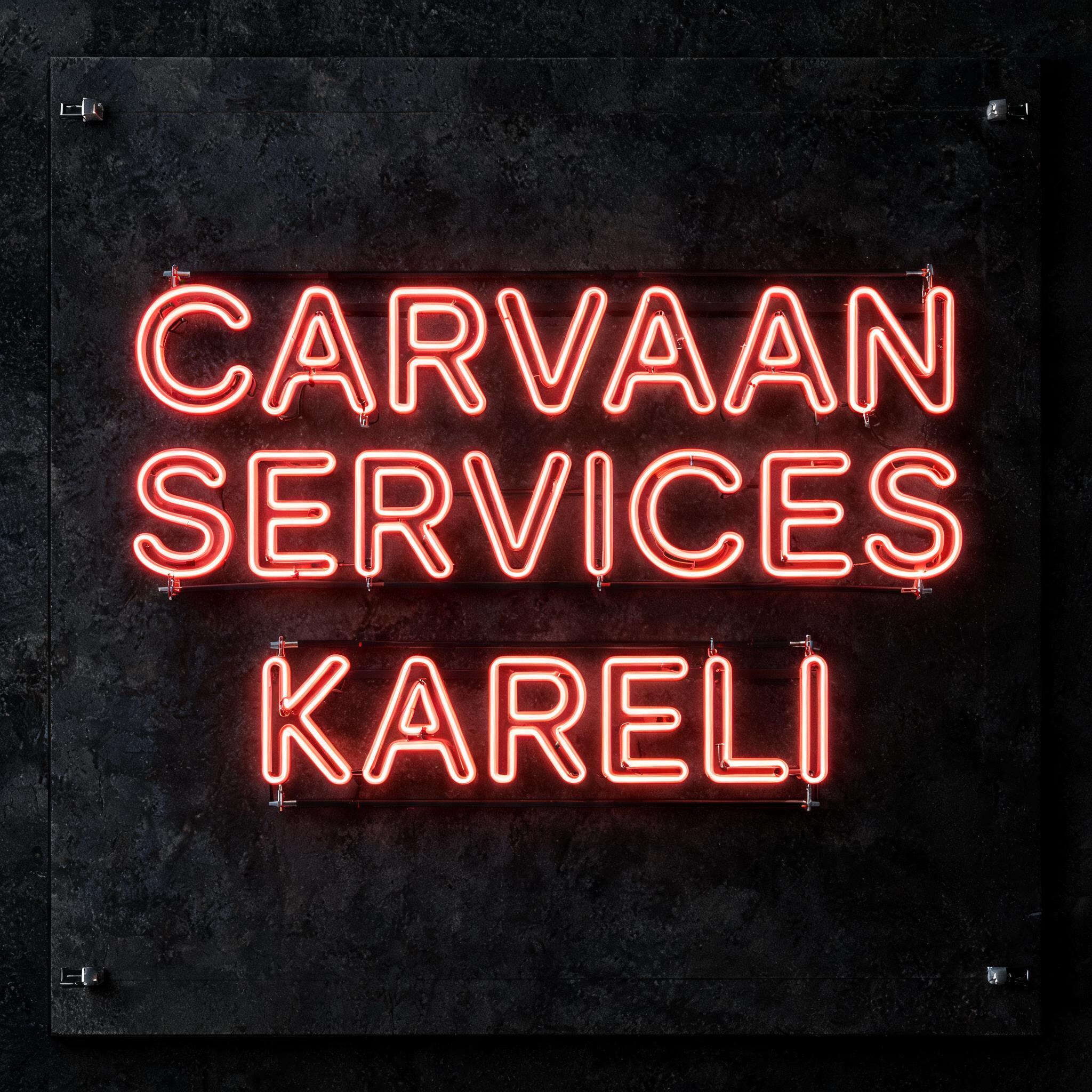 "CARVAAN SERVICES KARELI" — Neon Sign | AI Text Effect Generator