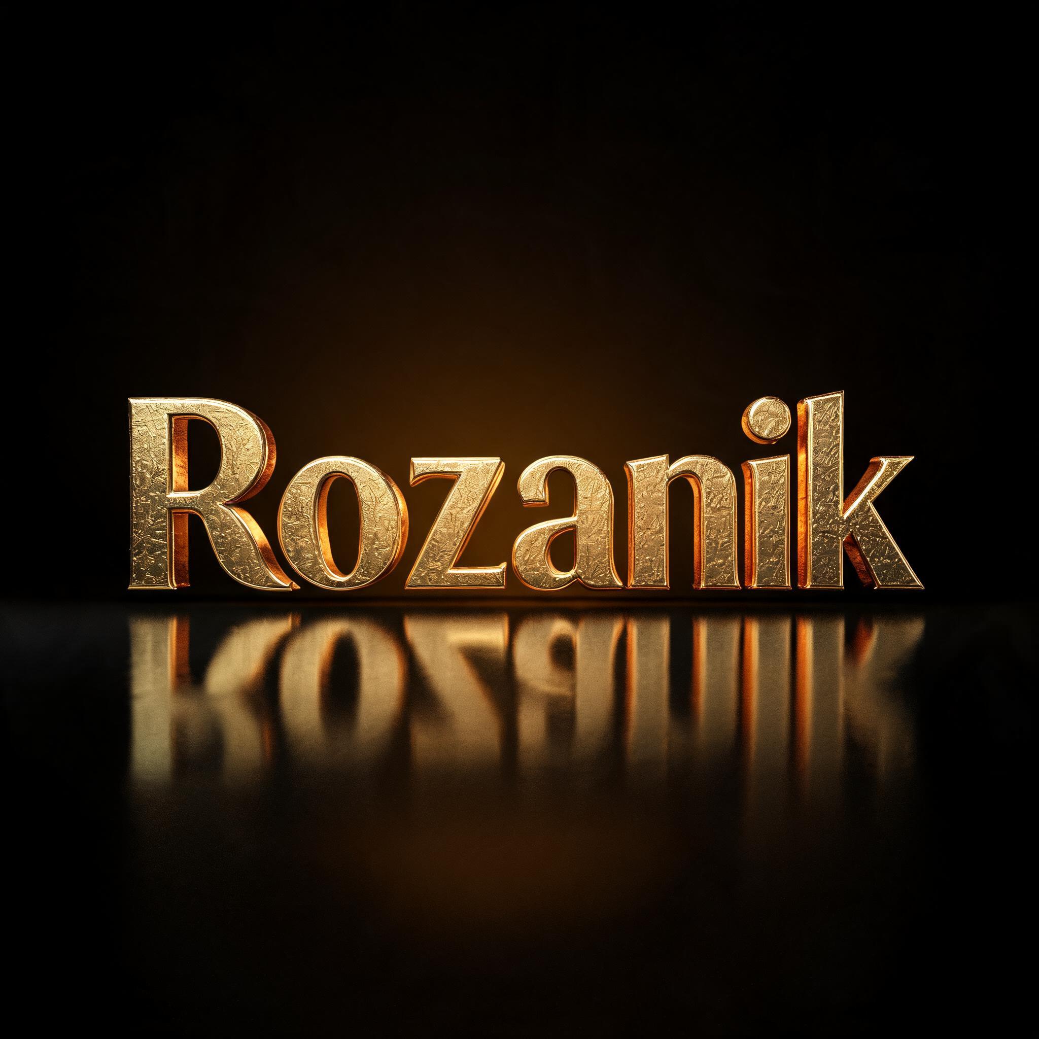 "Rozanik" — 3d Bold Gold | AI Text Effect Generator