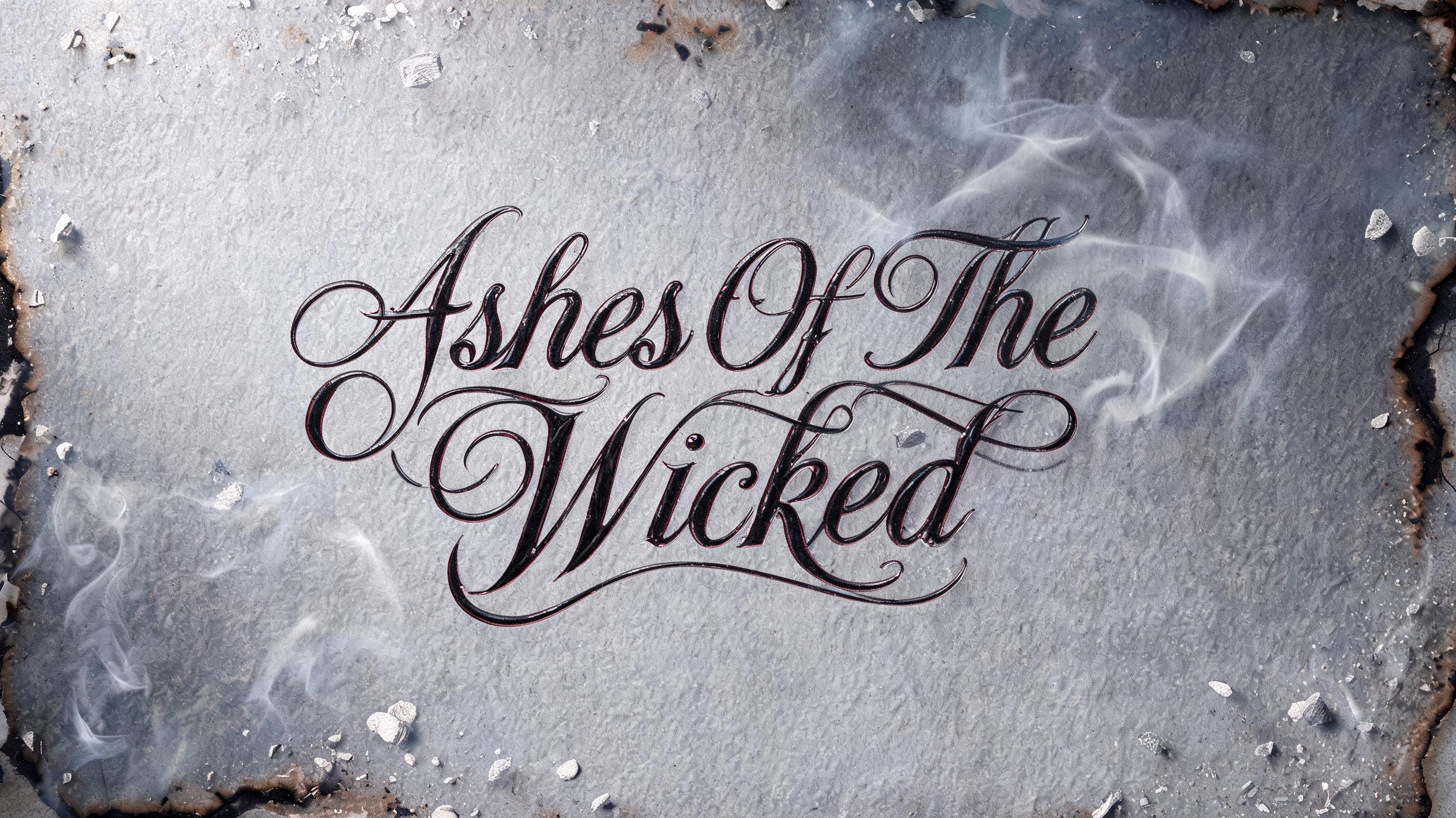 "Ashes Of The Wicked" — Cursive | AI Text Effect Generator