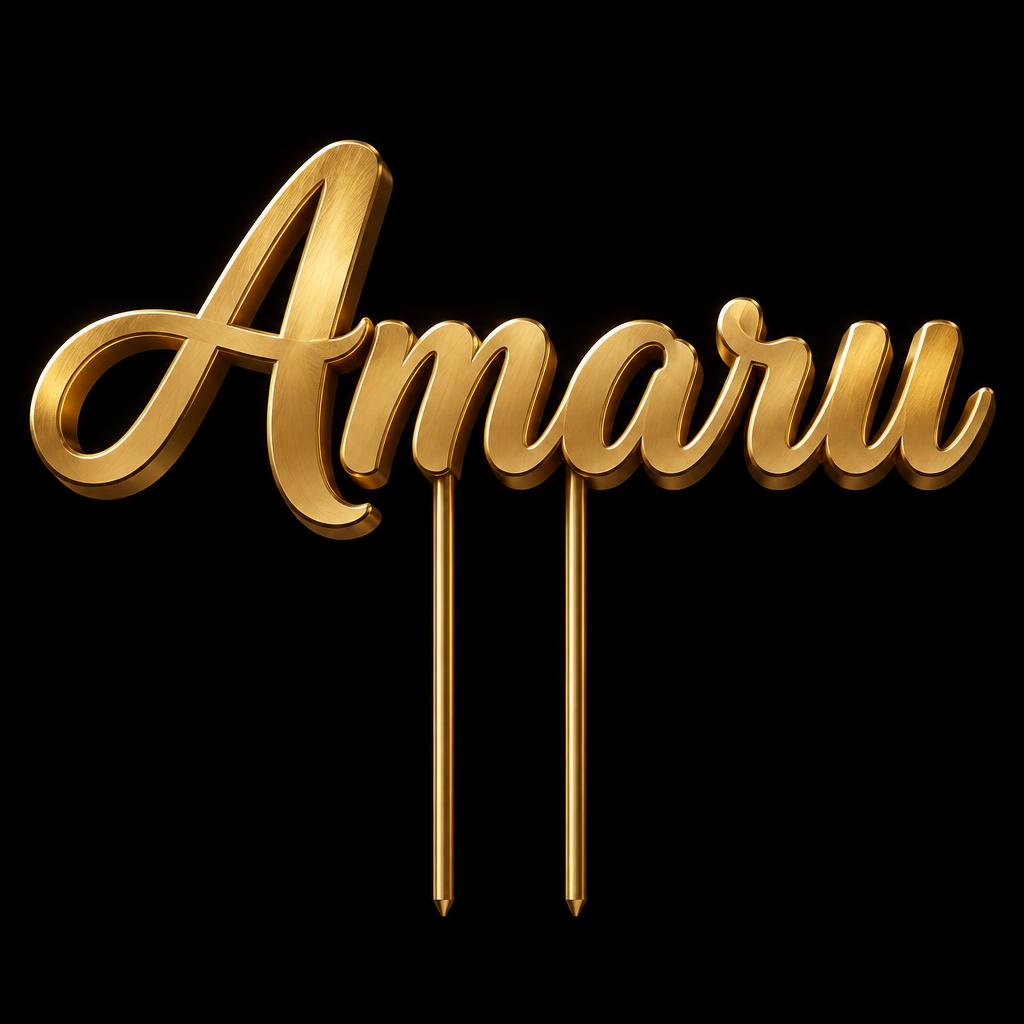 "Amaru" — 3d Bold Gold | AI Text Effect Generator
