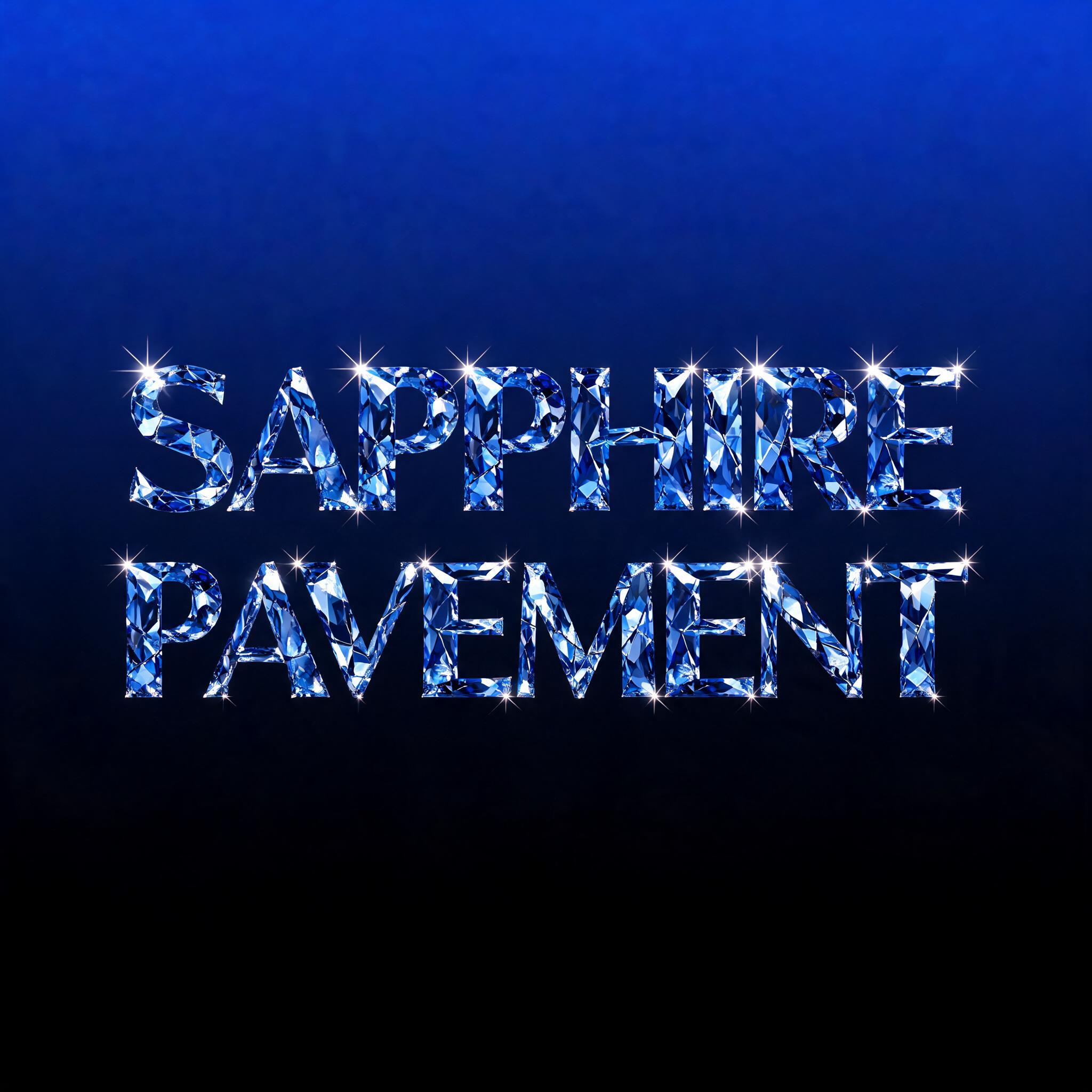 "SAPPHIRE
PAVEMENT" — Glass Crystal | AI Text Effect Generator