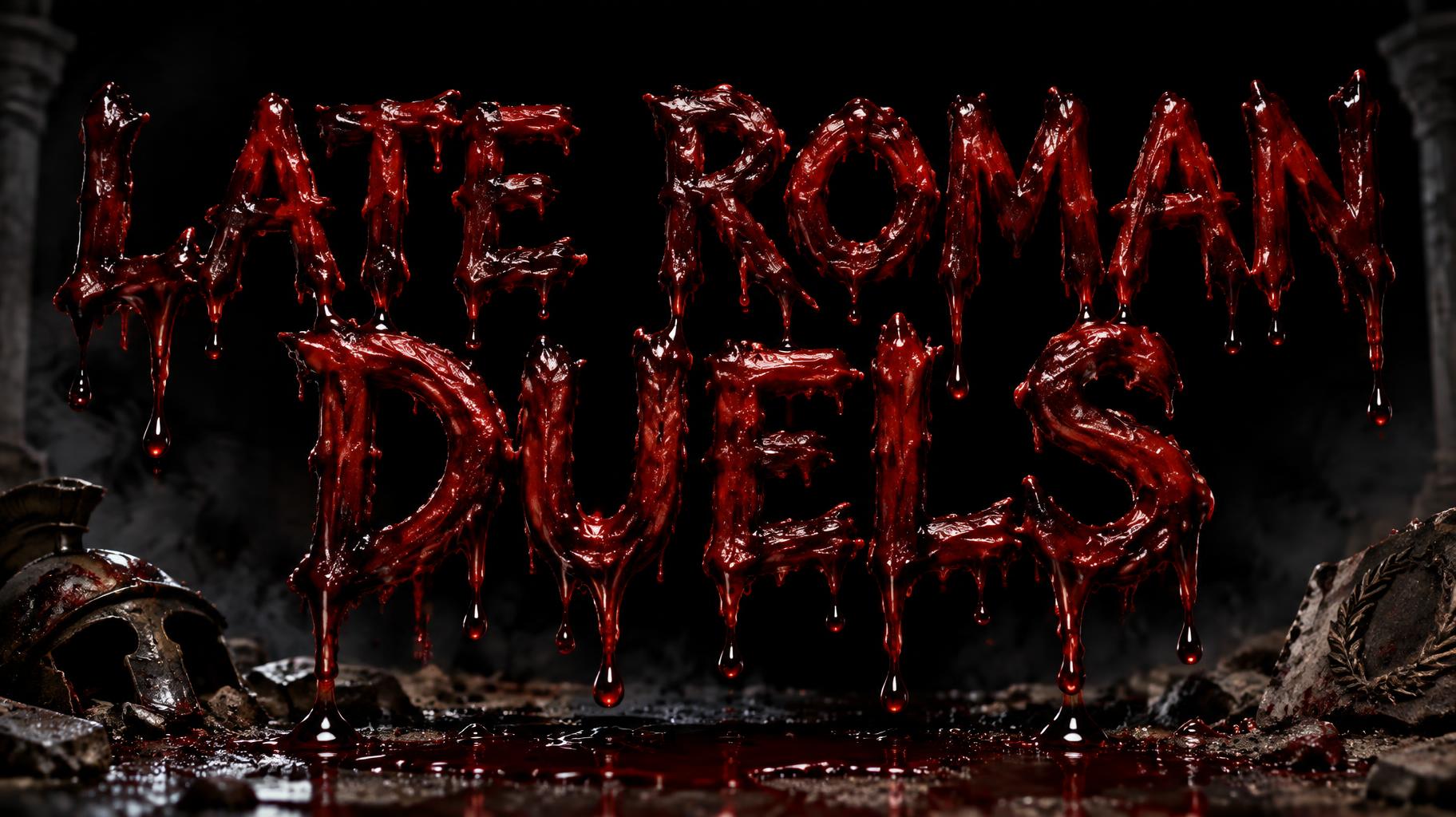 "LATE ROMAN DUELS" — Drip Font Blood | AI Text Effect Generator