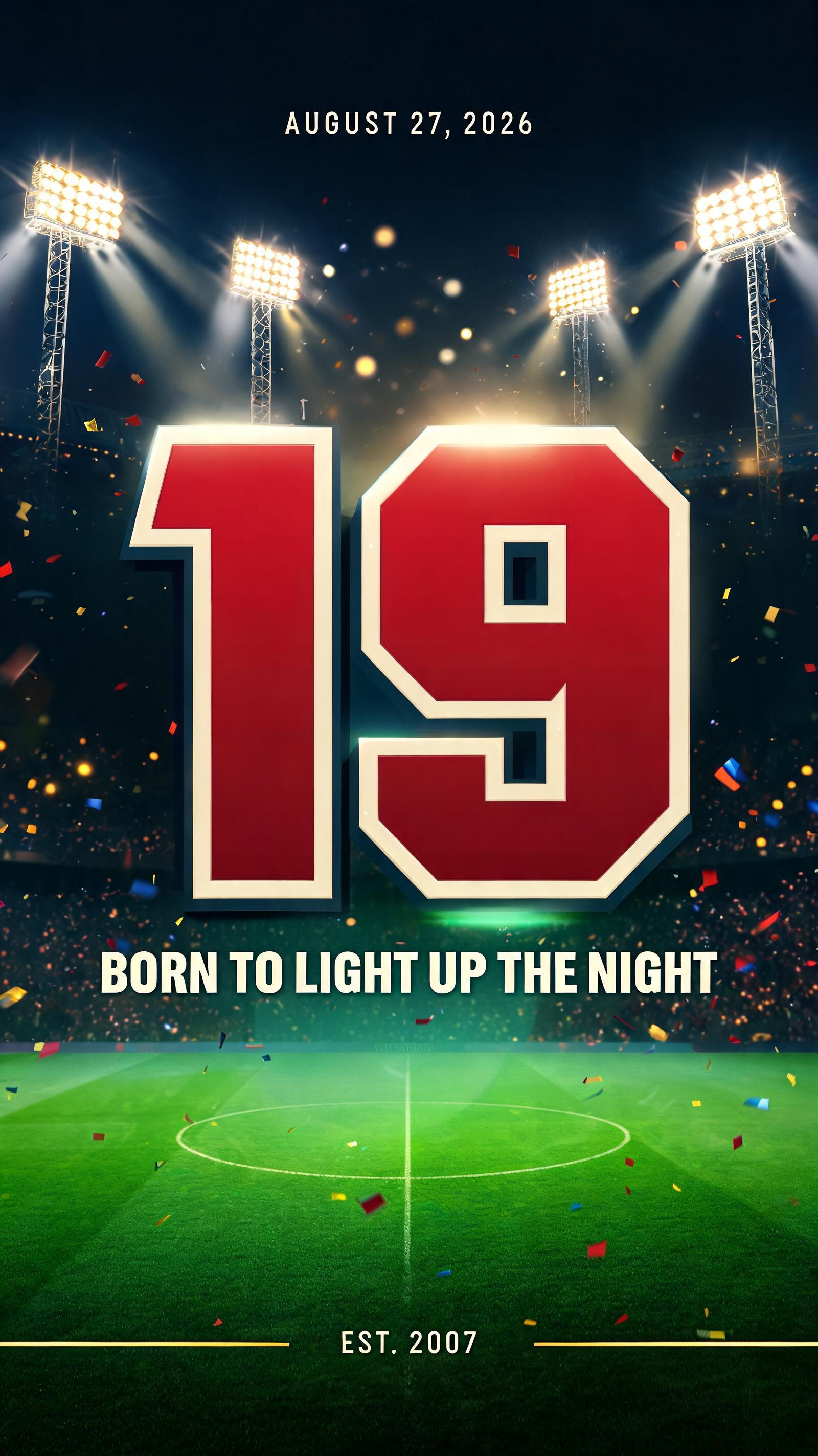"19" — Sports Football | AI Text Effect Generator