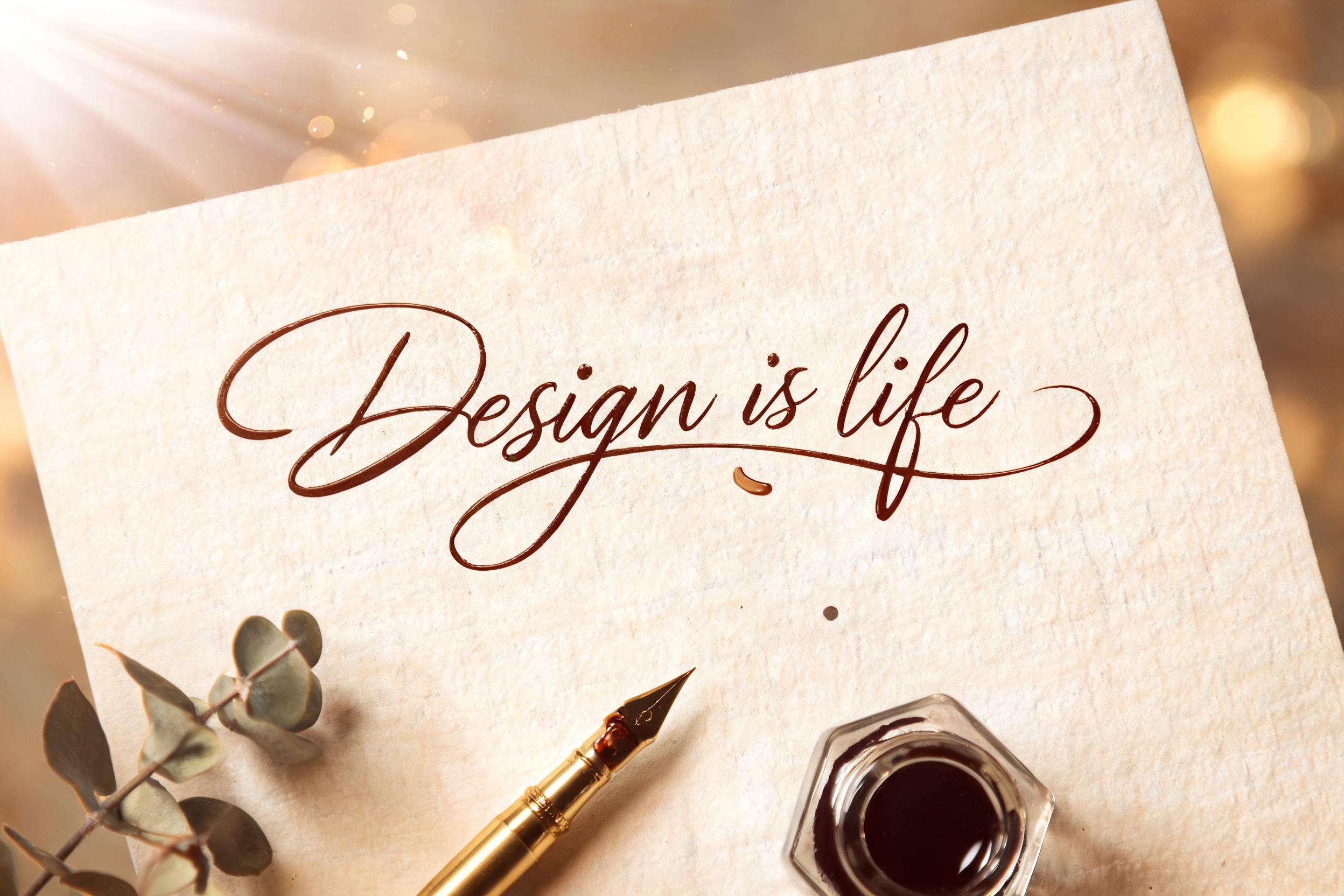 "Design is life" — Handwritten Script | AI Text Effect Generator