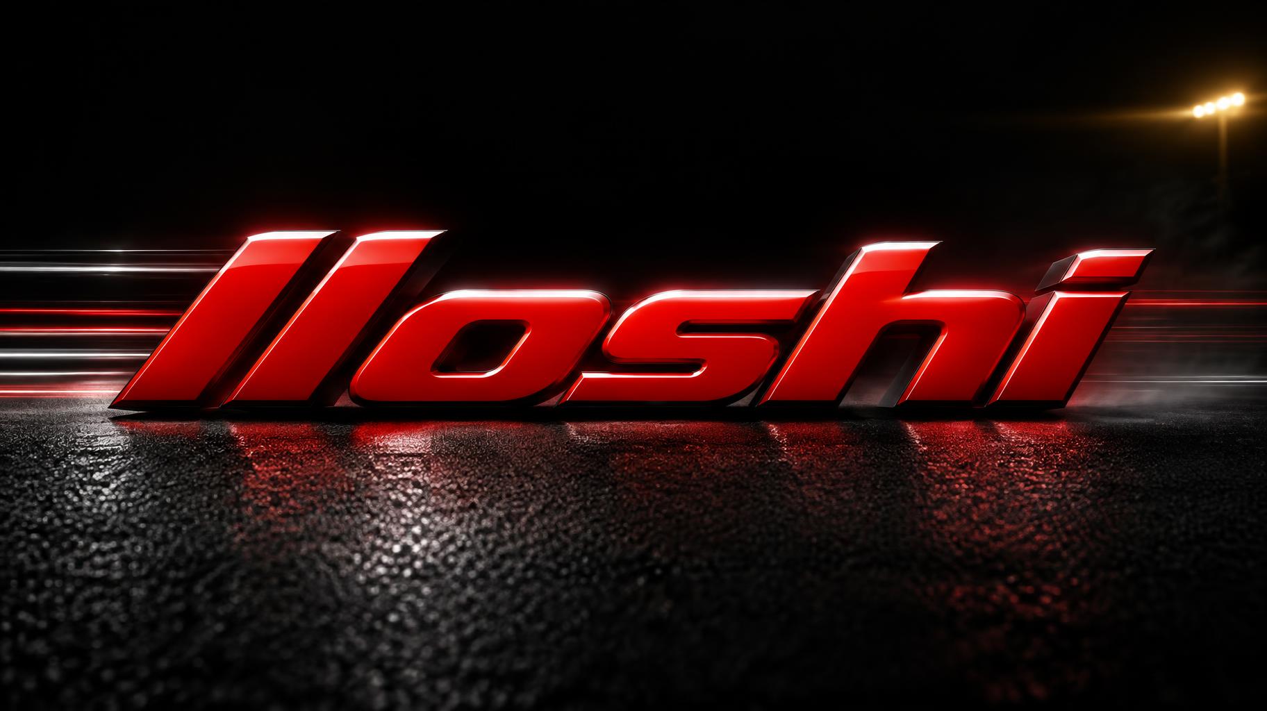 "lloshi" — Racing | AI Text Effect Generator