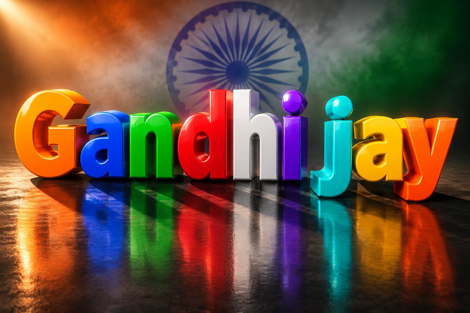 "Gandhi jay" — 3d Bold | AI Text Effect Generator