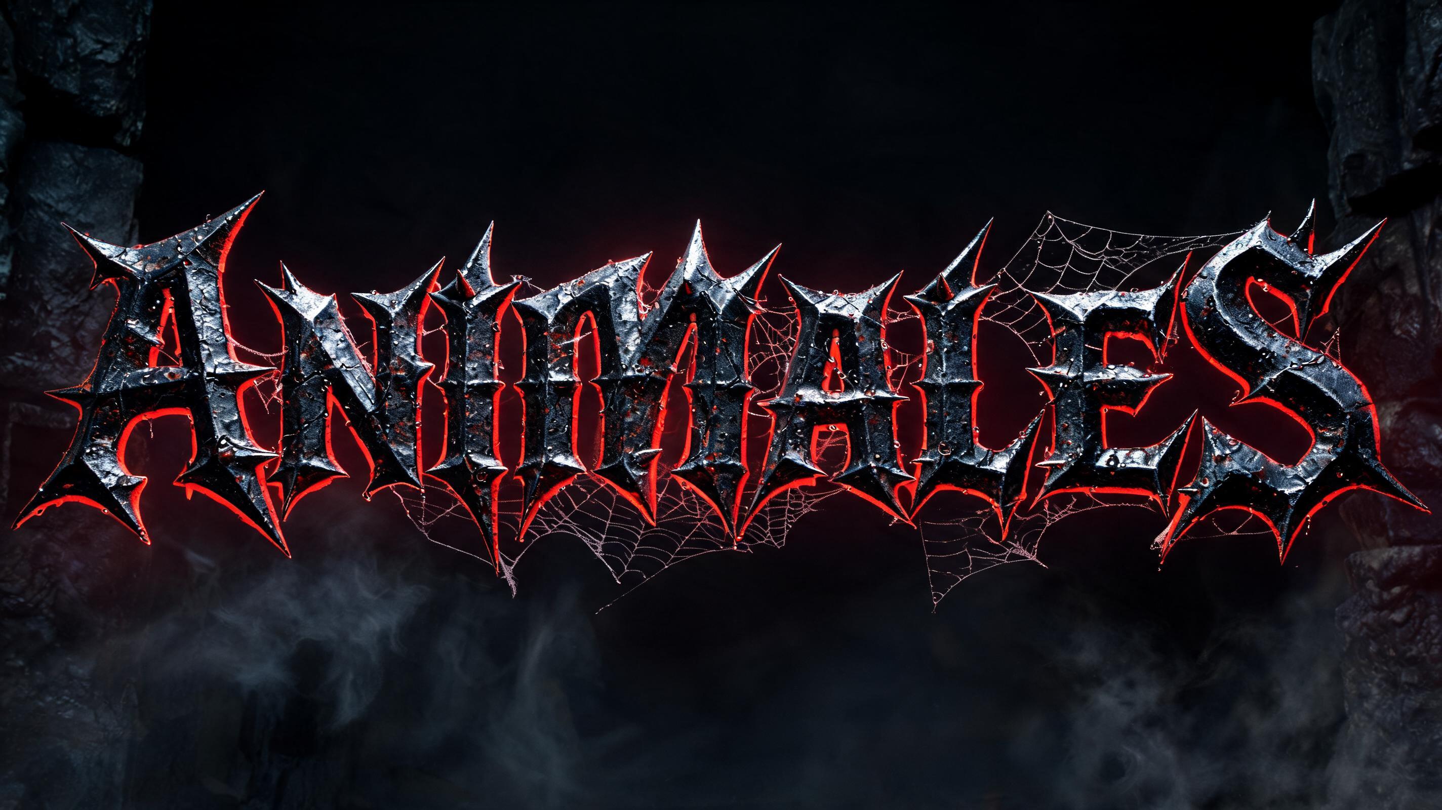 "ANIMALES" — Gothic Dark text effect