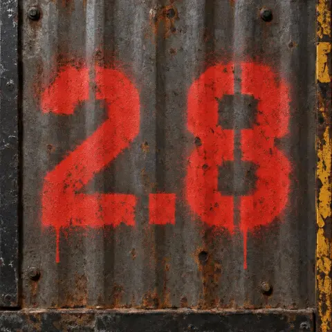"2.8" — Stencil text effect