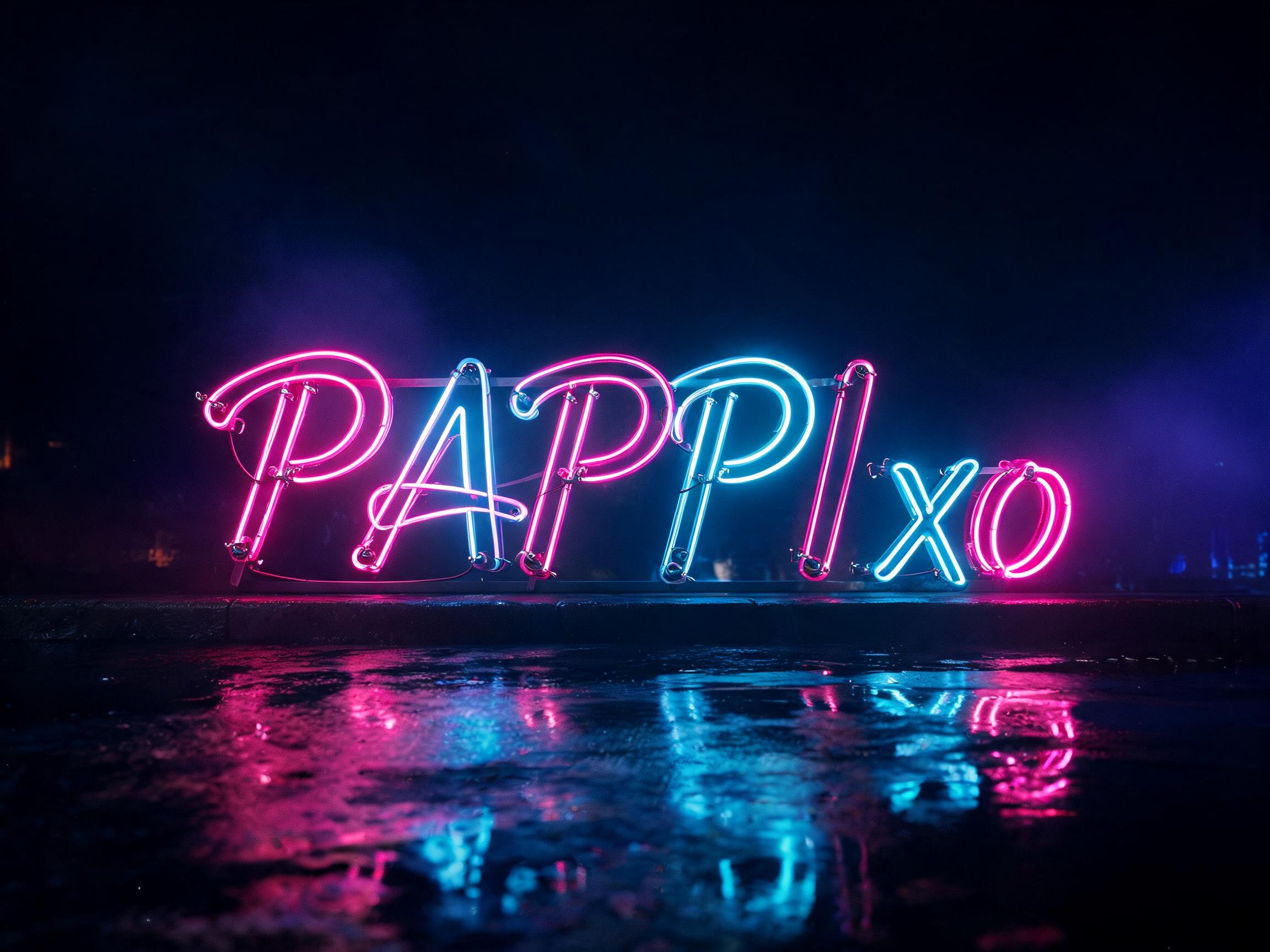 "PAPPI XO" — Neon Glow text effect