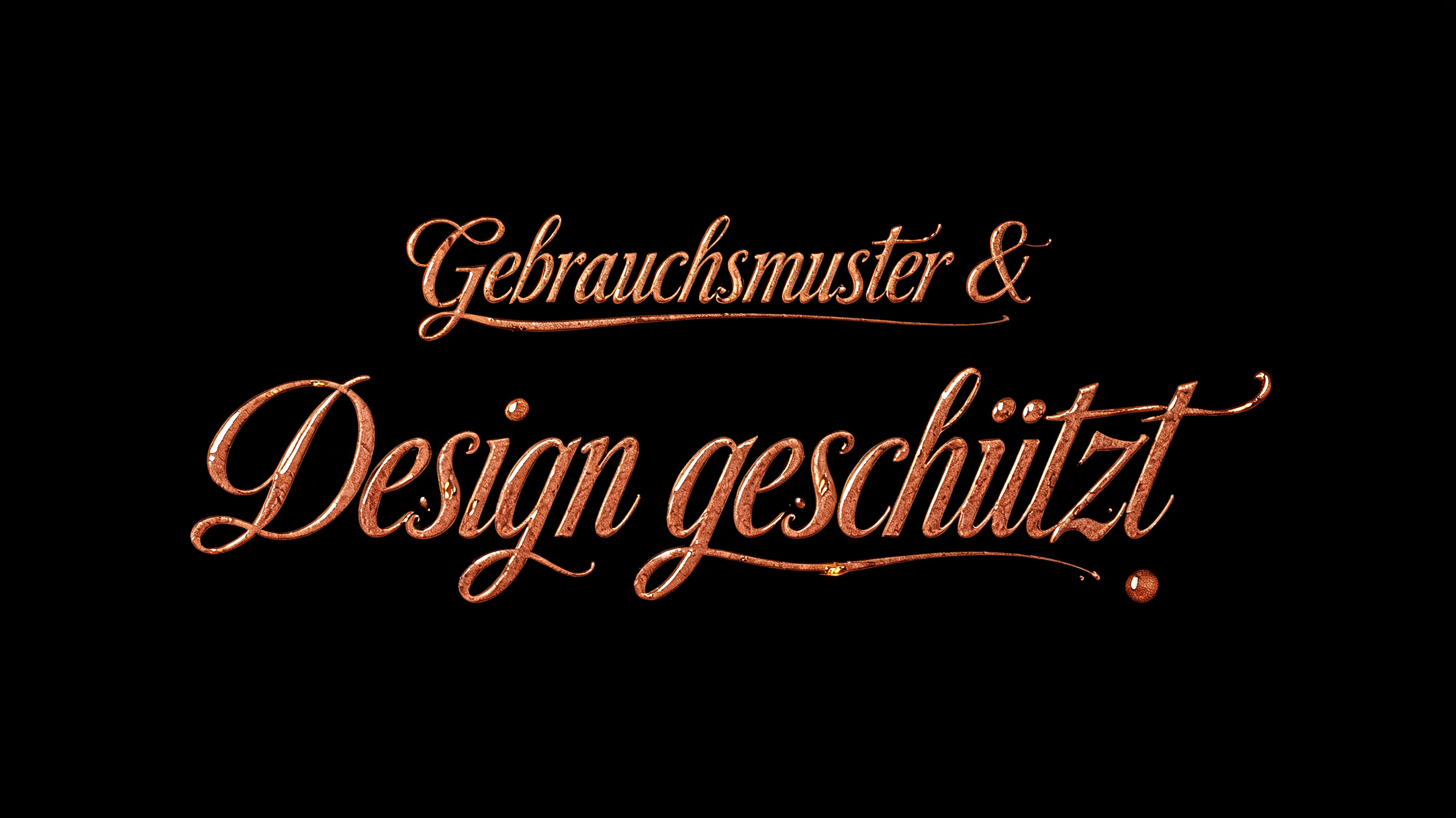 "Gebrauchsmuster & Design geschützt" — Handwritten Script | AI Text Effect Generator