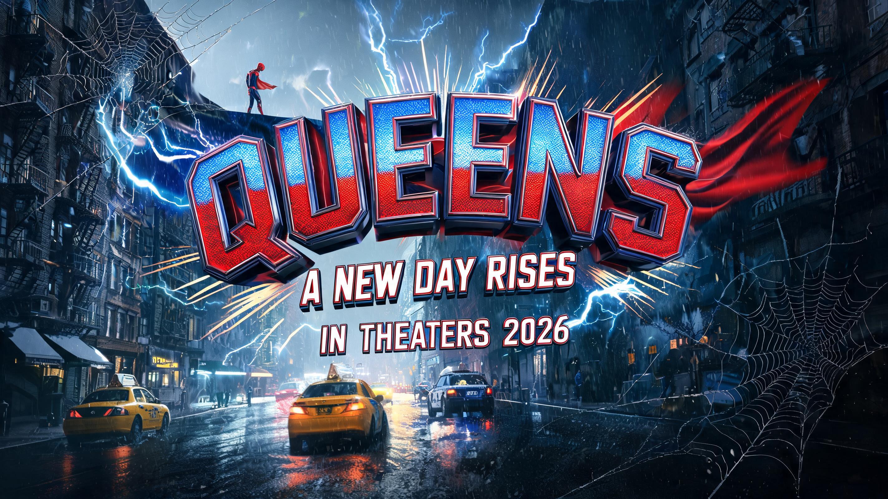 "QUEENS
A NEW DAY RISES
IN THEATERS 2026" — Spider Hero | AI Text Effect Generator