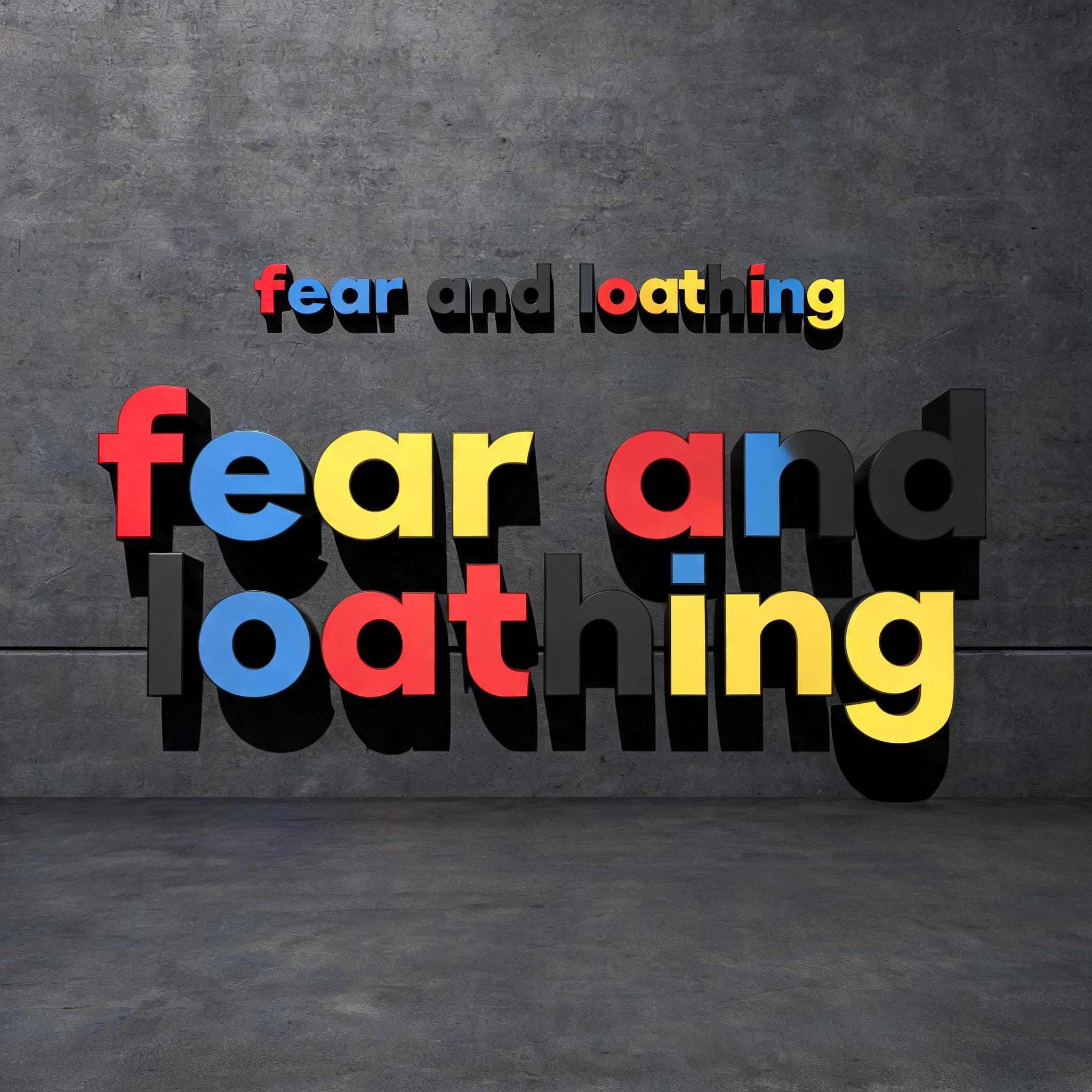 "fear and loathing" — Geometric text effect