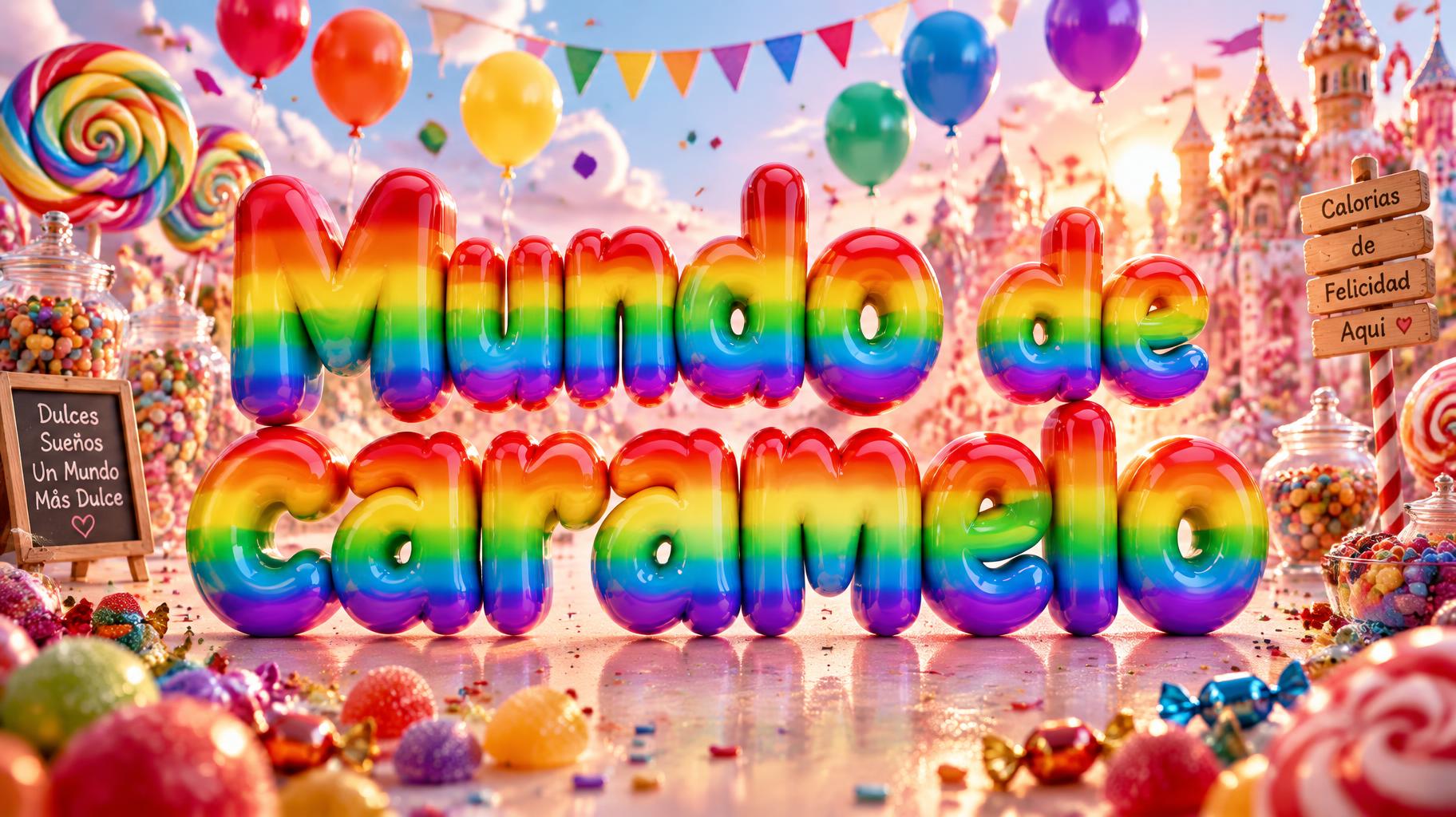 "Mundo de caramelo" — Rainbow | AI Text Effect Generator