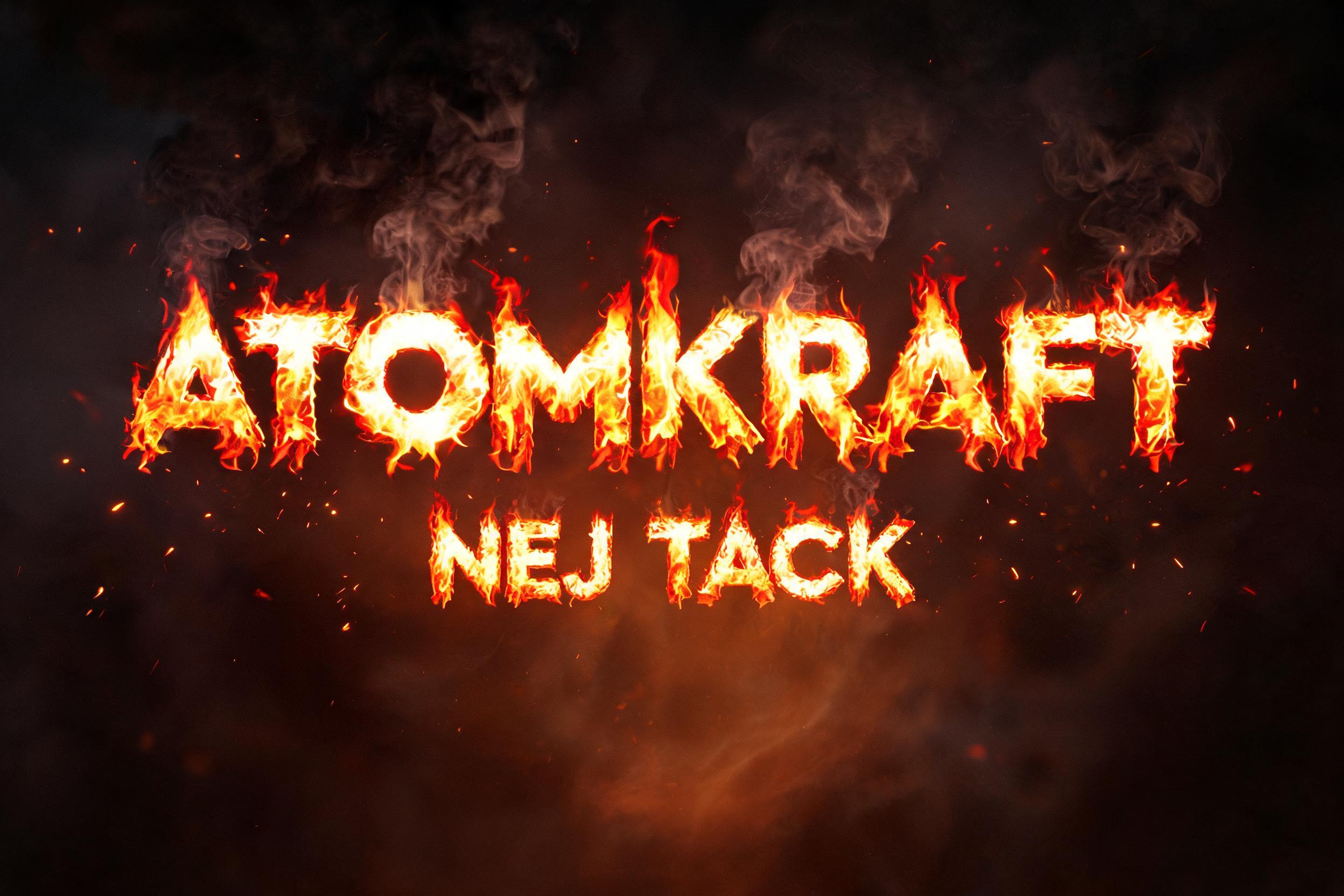 "ATOMKRAFT
NEJ TACK" — Fire Smoke text effect