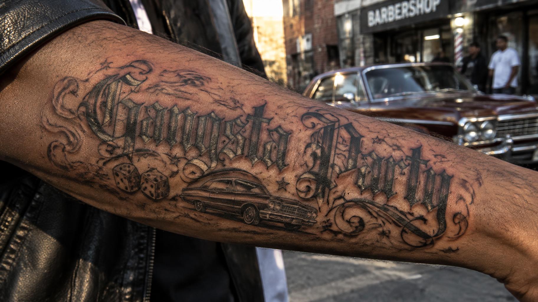 "Gangsta Party" — Tattoo | AI Text Effect Generator