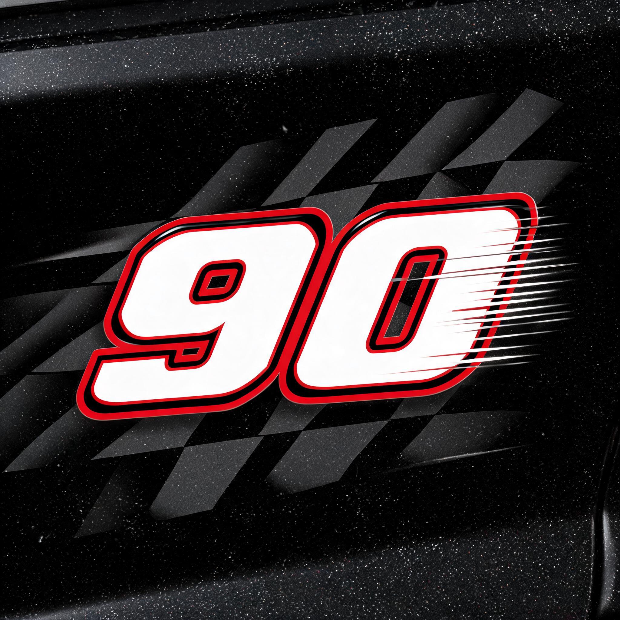 "90" — Racing | AI Text Effect Generator