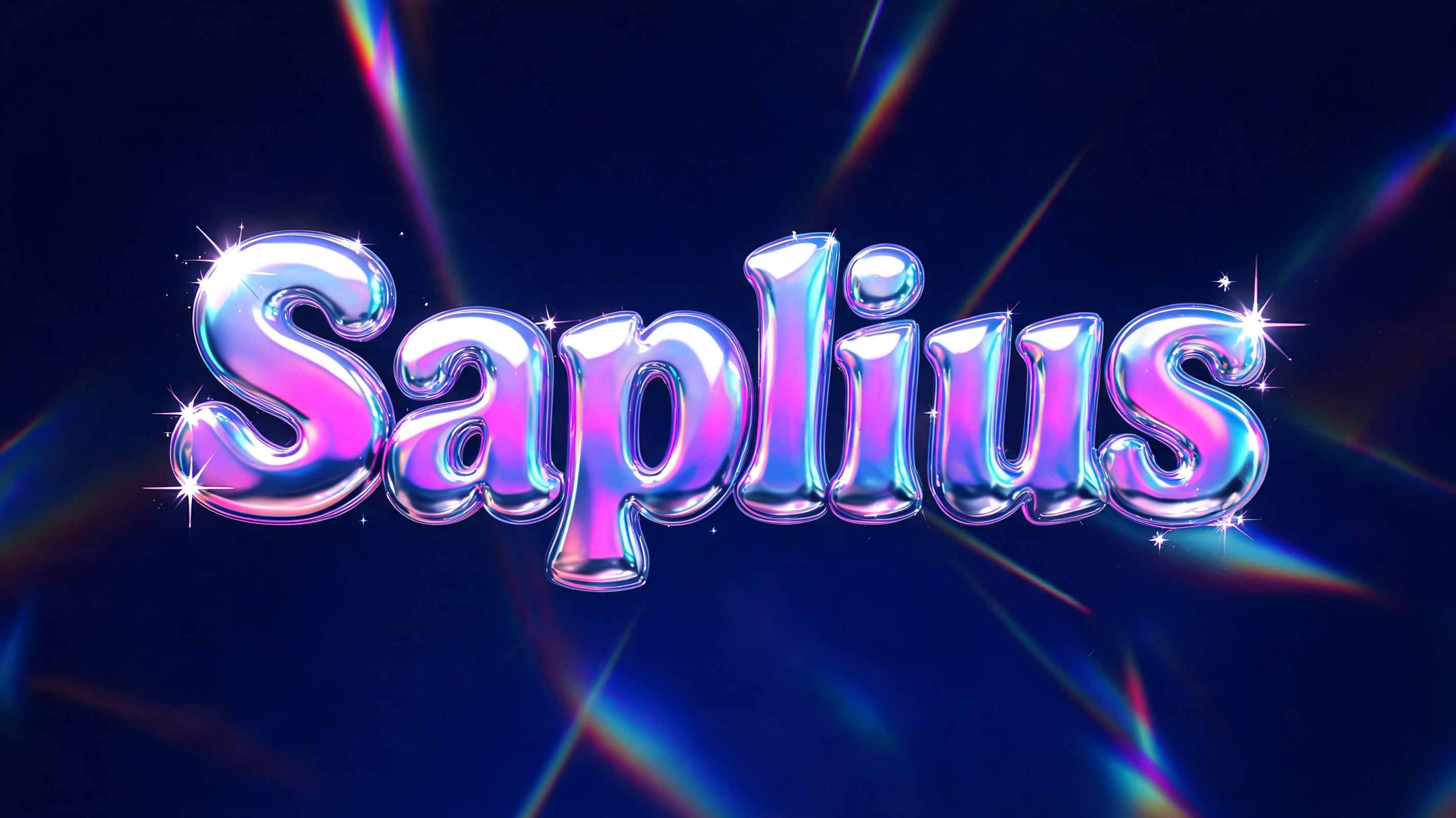 "Saplius" — Y2k Holographic text effect