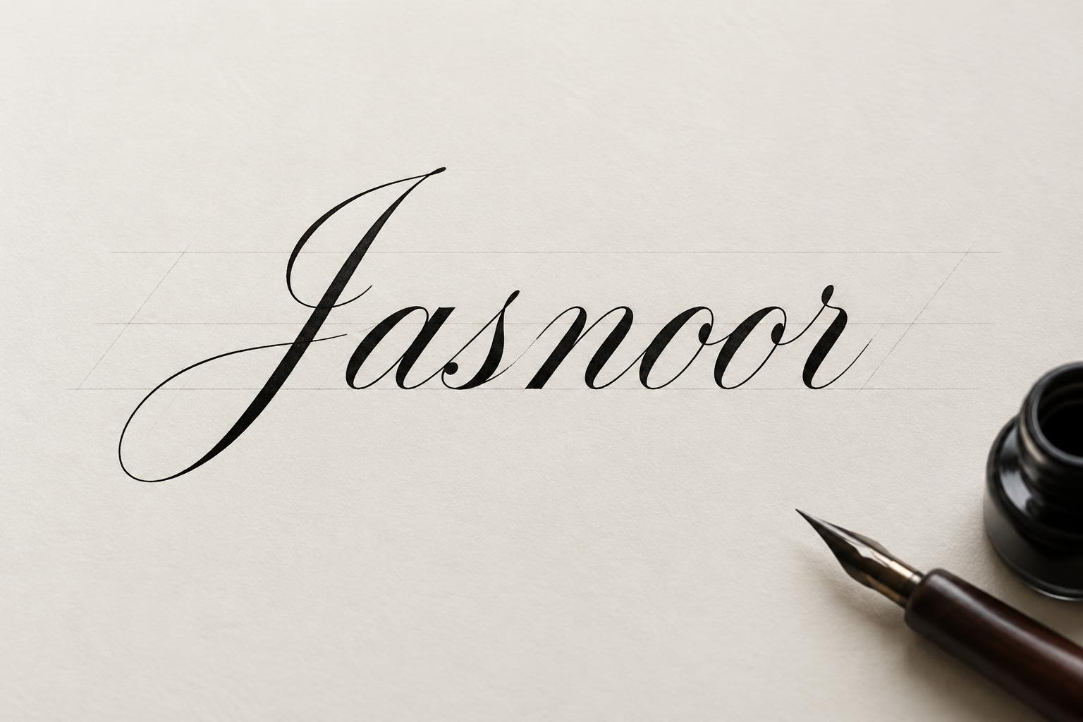"Jasnoor" — Cursive Calligraphy text effect